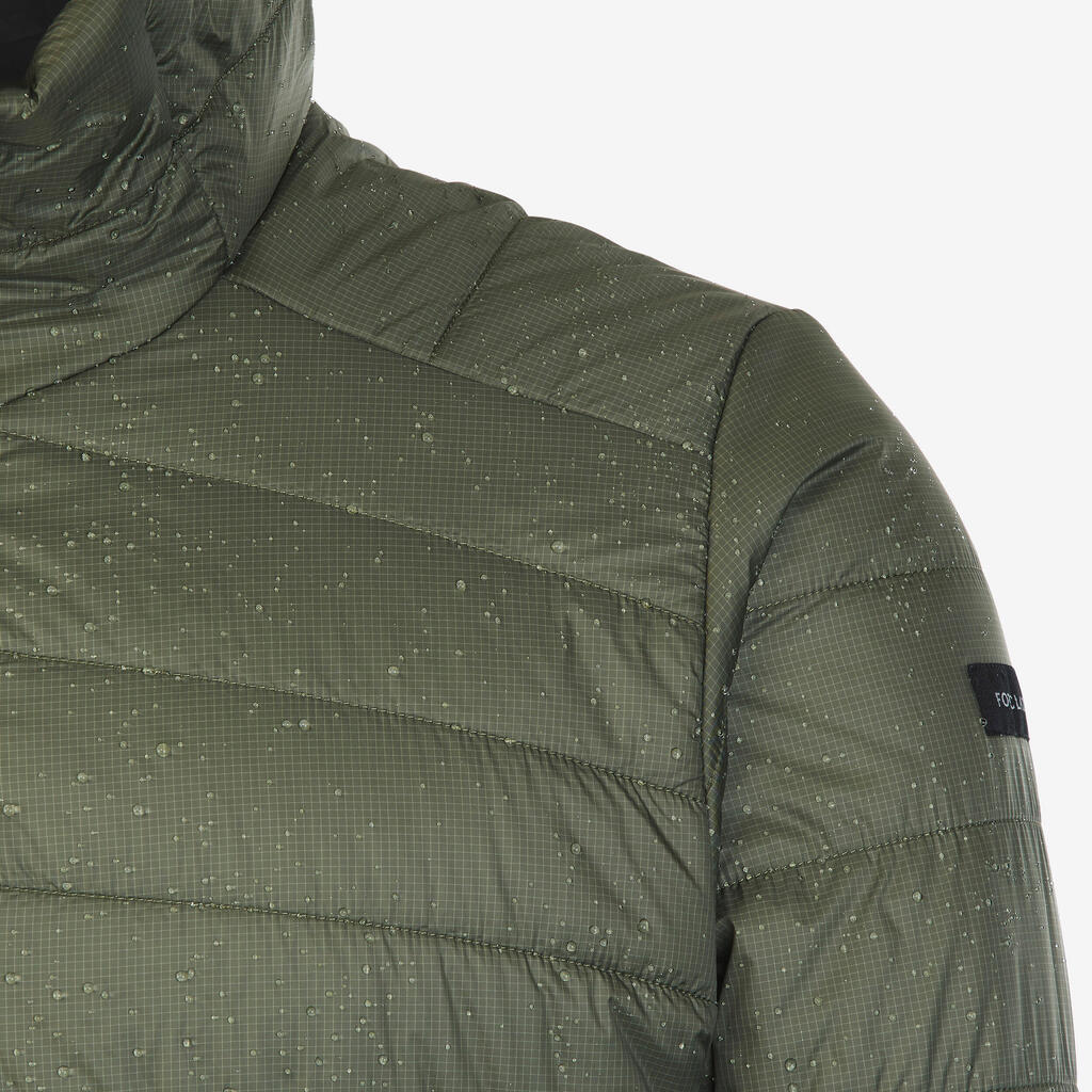 Men’s synthetic trekking padded jacket with hood MT100 -5°C - Green