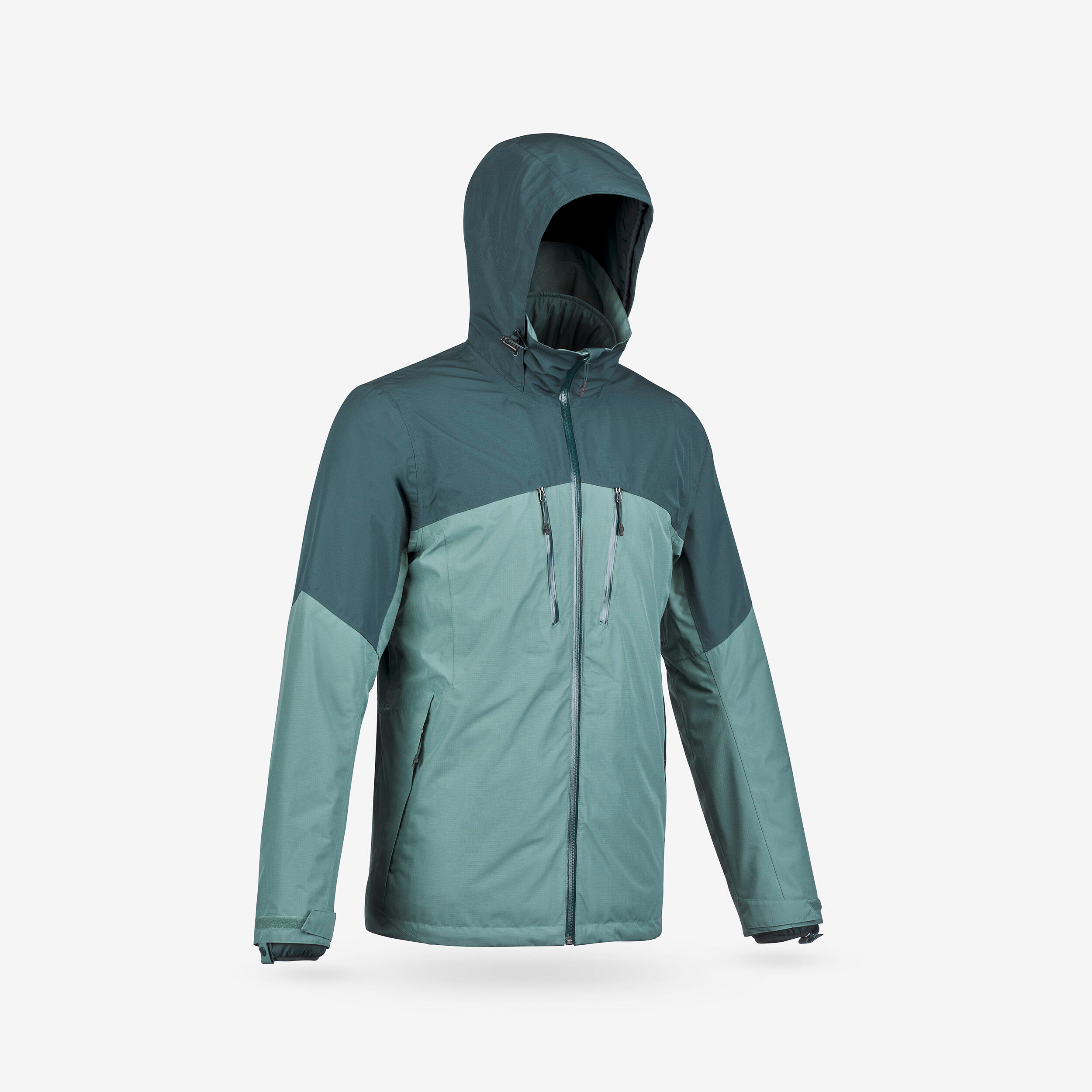 Chamarra de senderismo 3 en 1 impermeable hasta -10 °C verde para hombre MH500 18/19