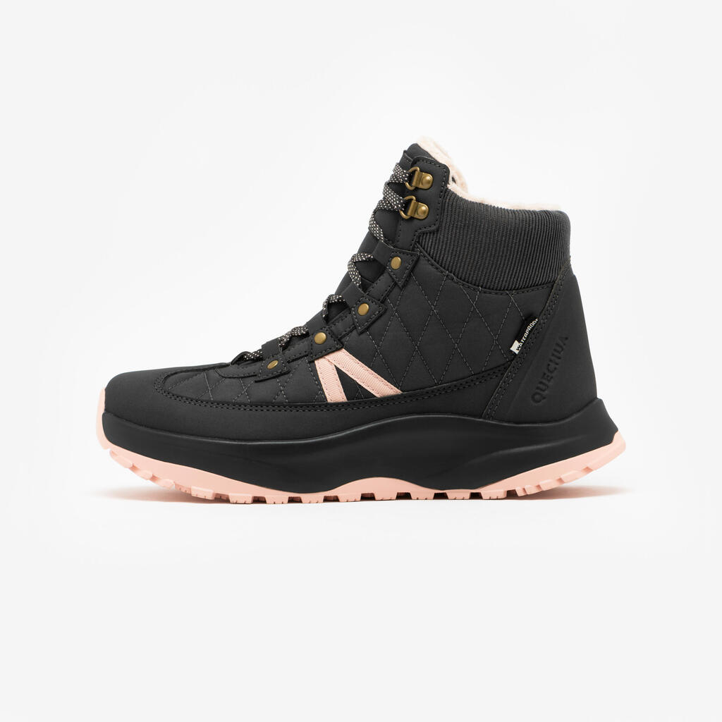 Wanderschuhe Damen halbhoch warm wasserdicht - NH500 grau