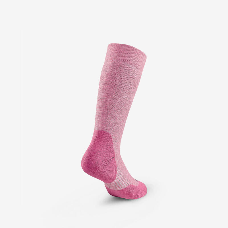 Çocuk Outdoor Uzun Termal Çorap - Pembe/Turuncu - 2 Çift - SH100 Mid