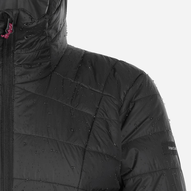 Geacă cu umplutură de vatelină Trekking MT100 -5°C Negru Damă