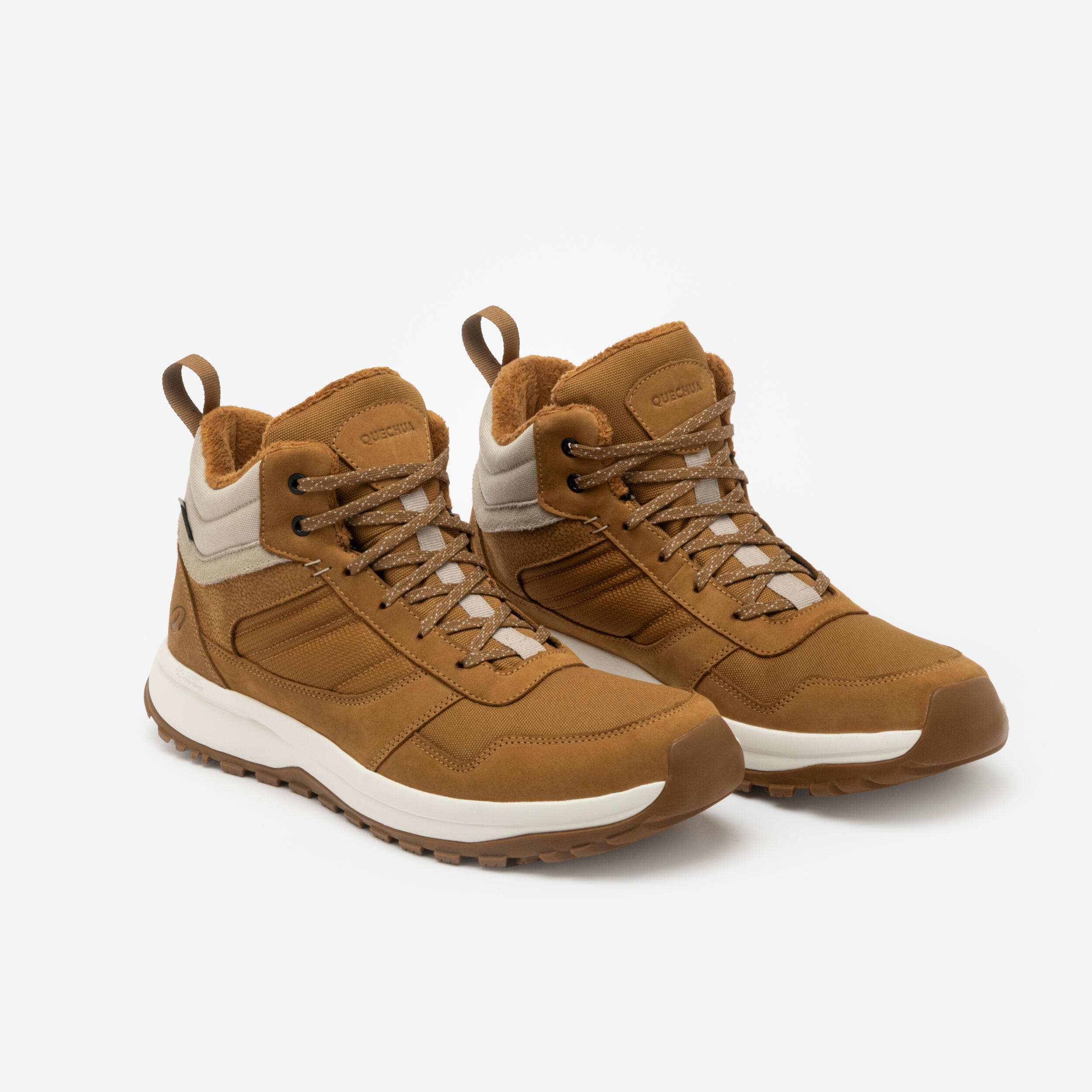 Chaussures de randonnée chaudes en cuir homme, NH 500 Mid - QUECHUA