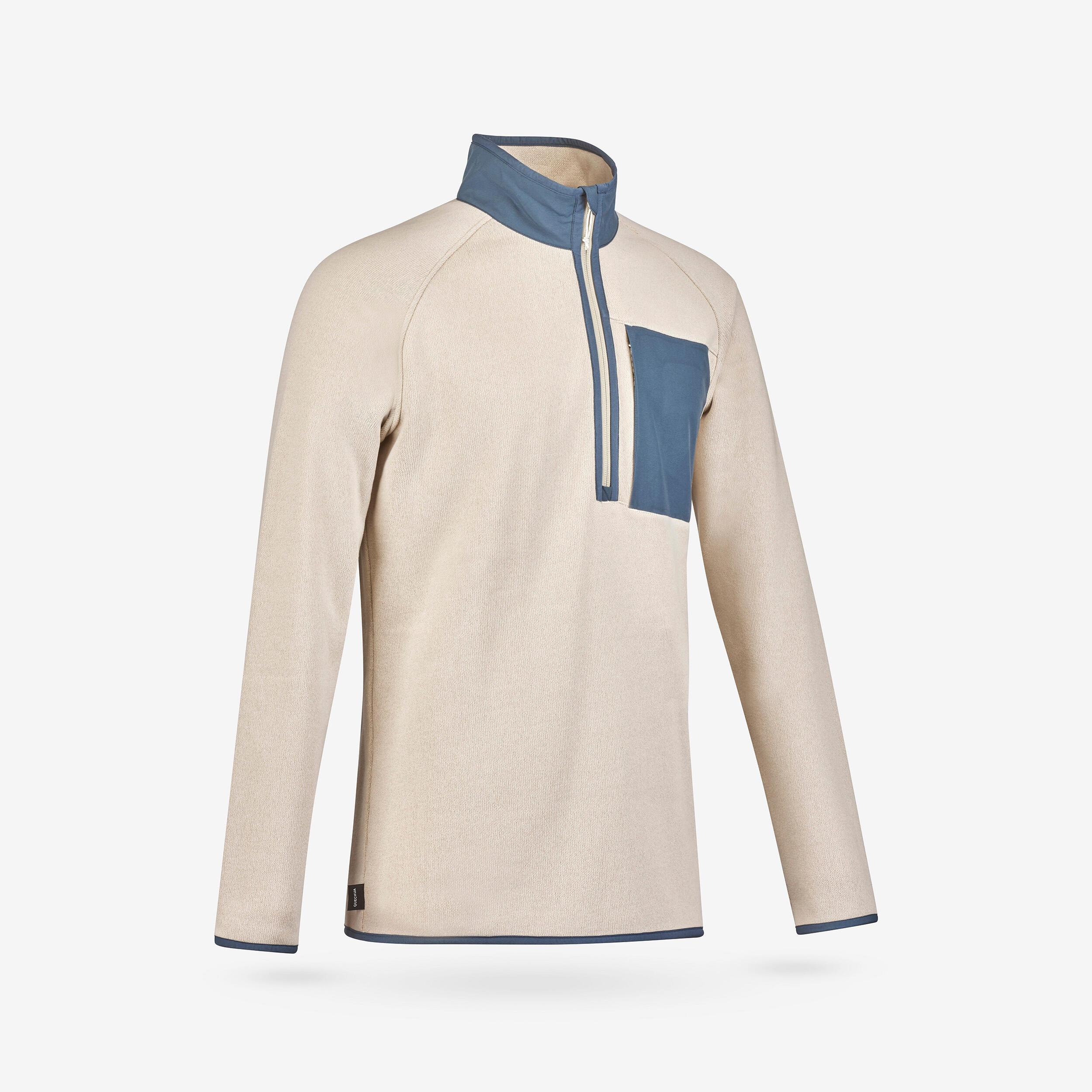 Jersey de montaña y trekking media cremallera Hombre Quechua NH500 6/7