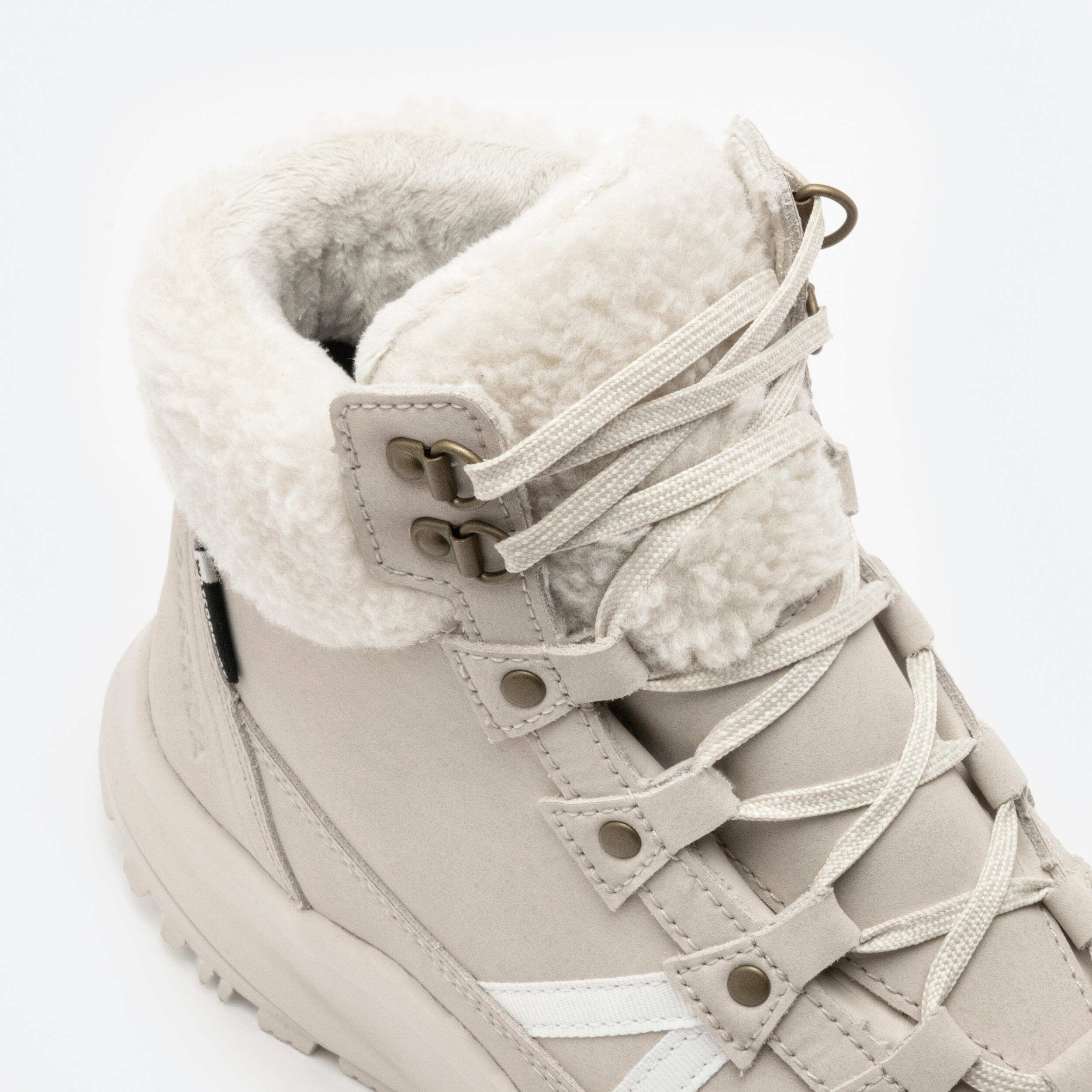 Bottes d’hiver imperméables en cuir femme, NH 500 Mid 6/13