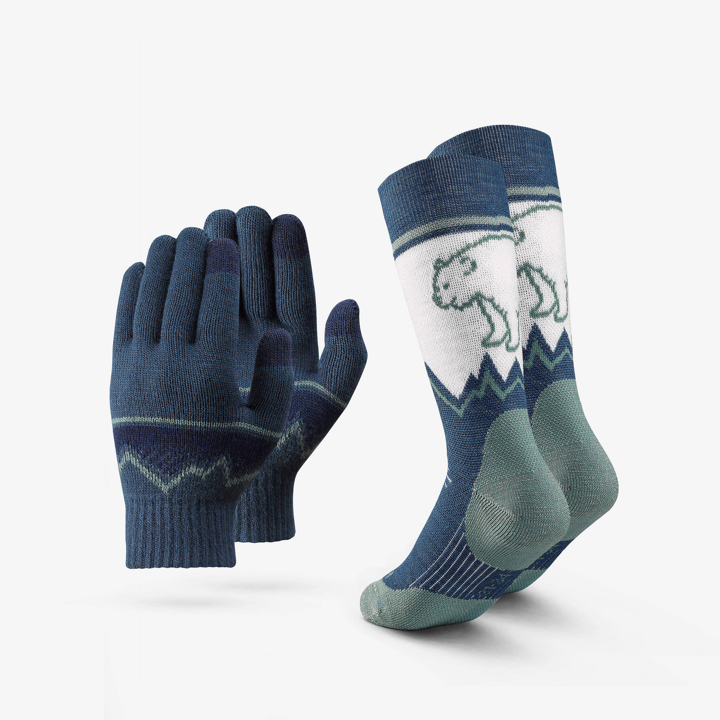 Kids’ gloves and socks set, 4-14 years - Limited Edition - Green -  1