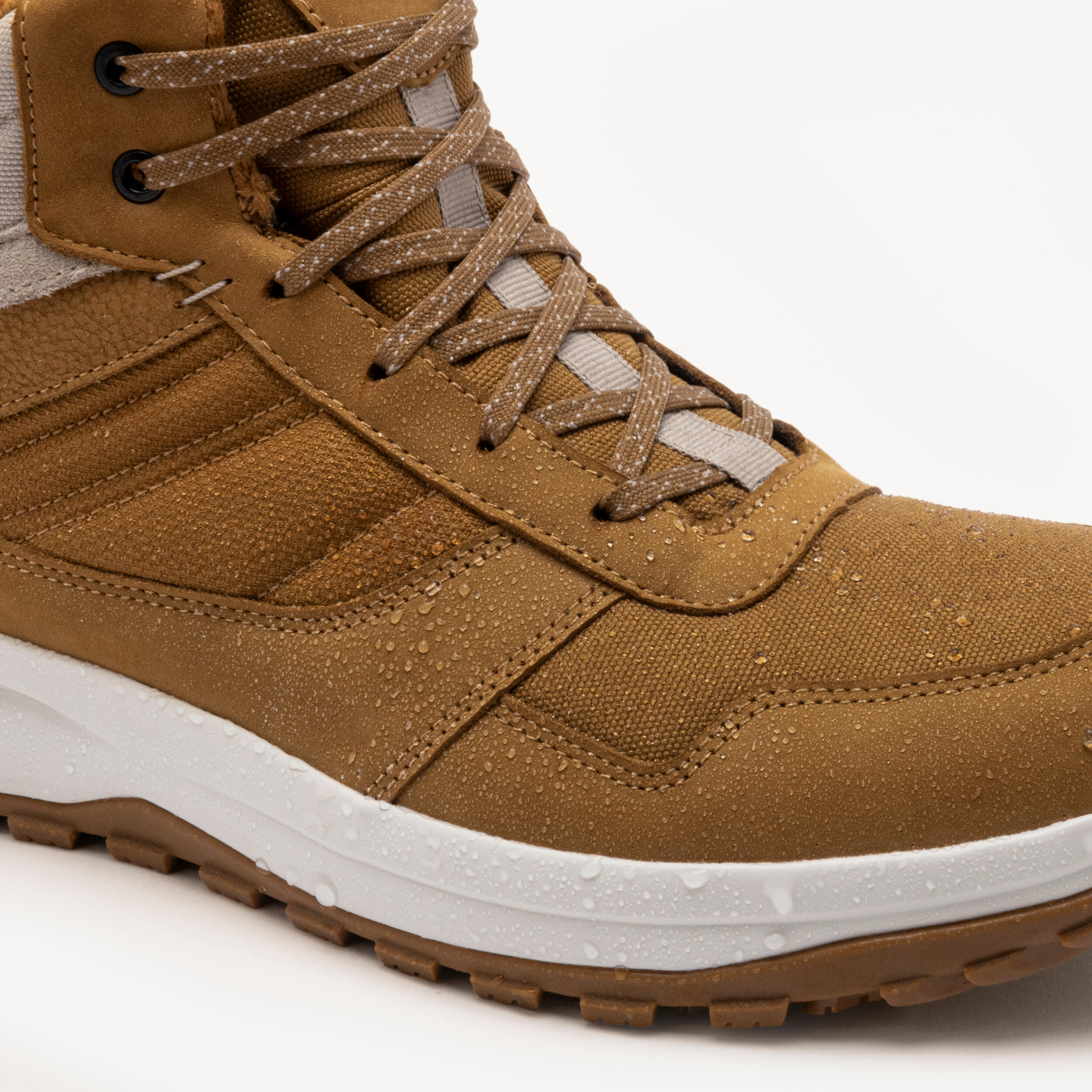 Men’s Warm Leather Hiking Boots, NH 500 Mid 3/11