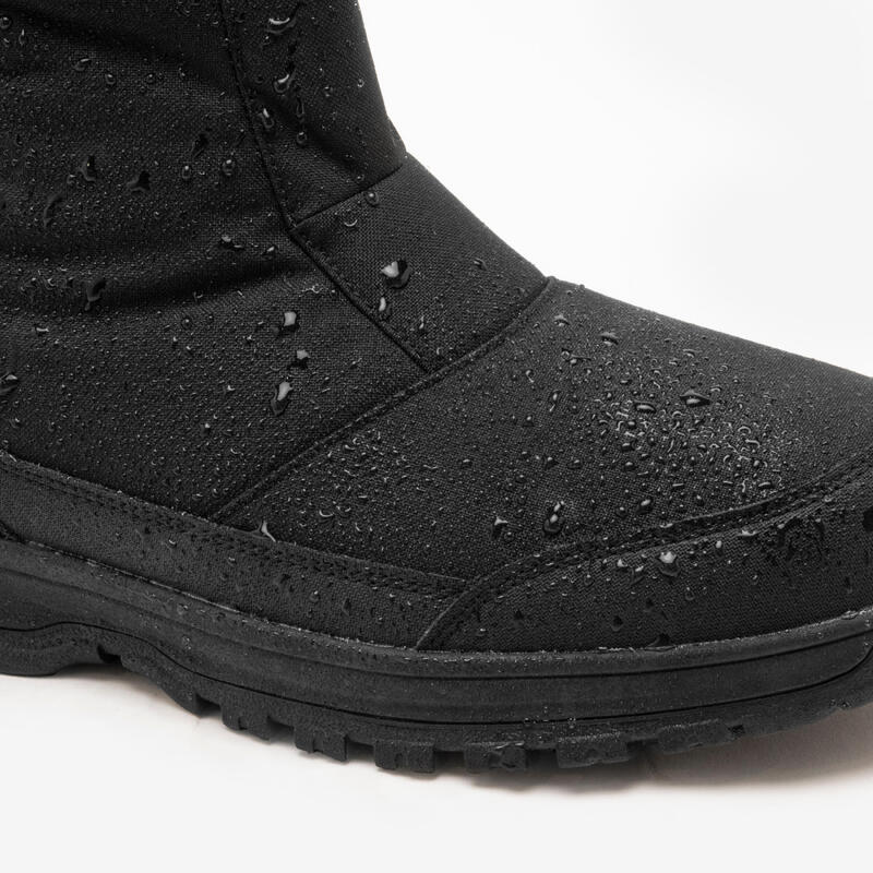 Bottes de randonnée neige imperméables homme, NH100 Haute Zip noir
