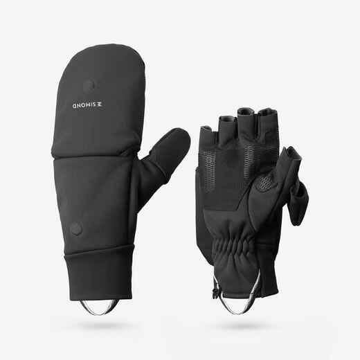 
      Moufles-mitaines chaudes et coupe-vent de trekking montagne -MT900 noir - adulte
  