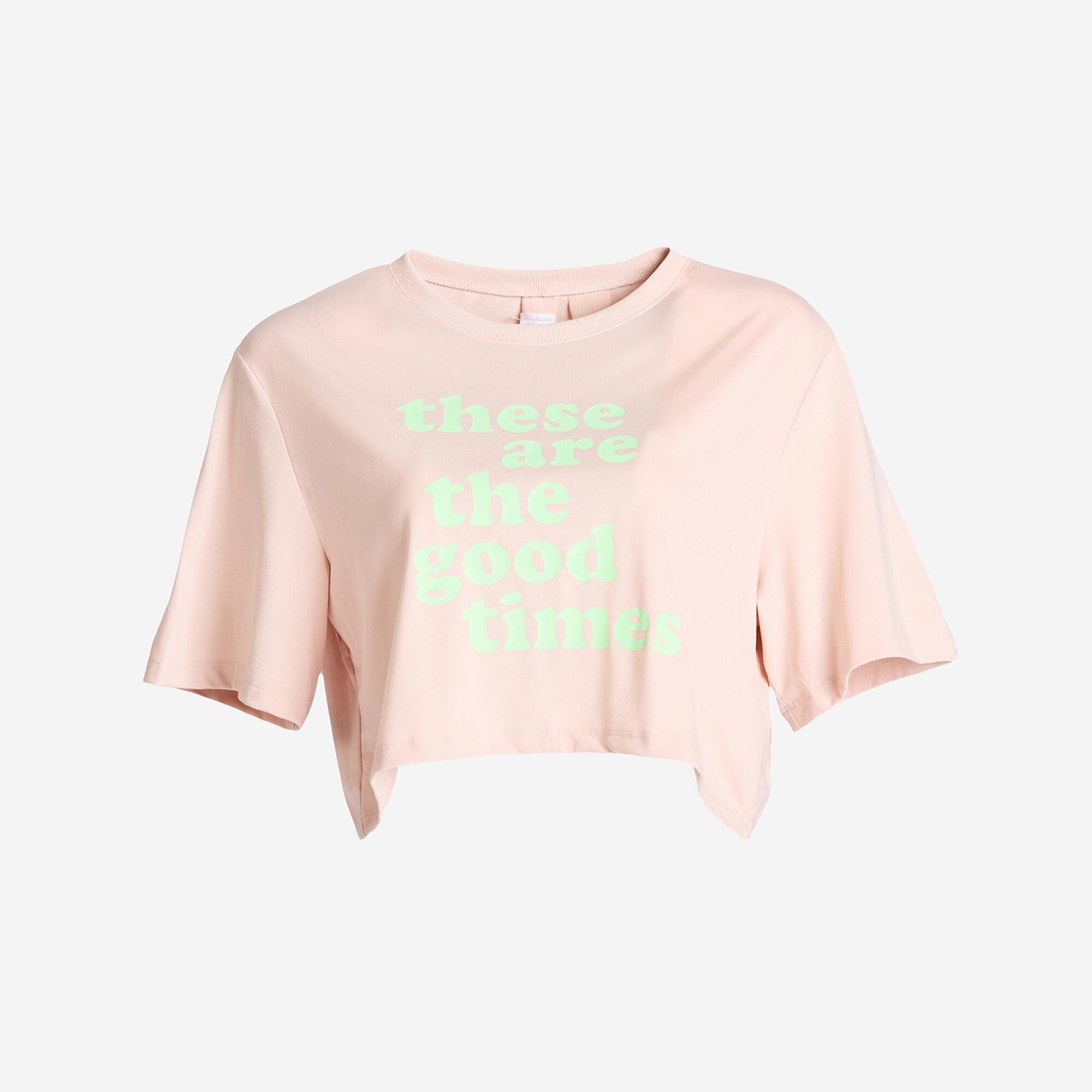 Women's Cropped Printed T-Shirt 520 - Light Medium Pink