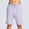 Men's Regular Fleece Shorts with Adjustable Strings 500 - Smoked Purple