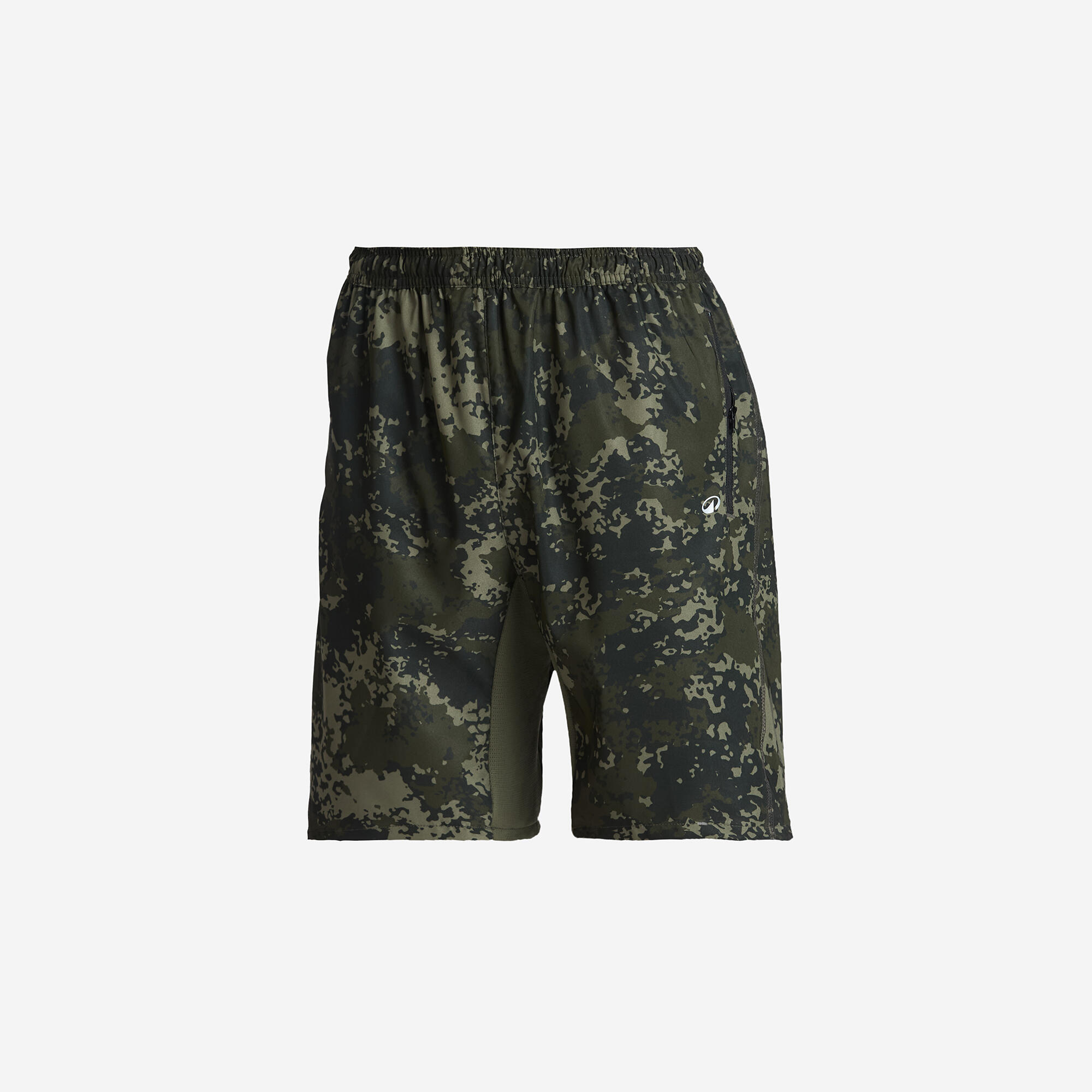 Men Gym Shorts Stretchable, Quick Dry with Zip Pockets - Khaki