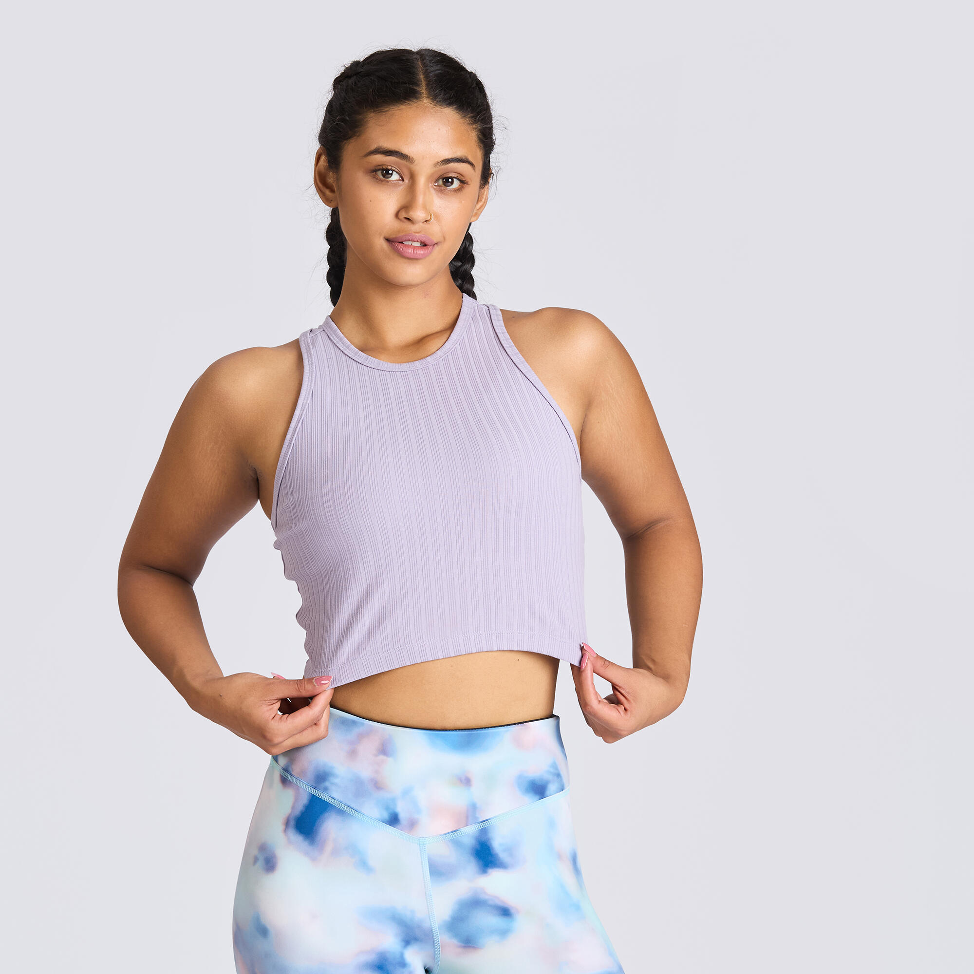 Women's Cropped Fitness Tank Top 520 - Smoky Purple
