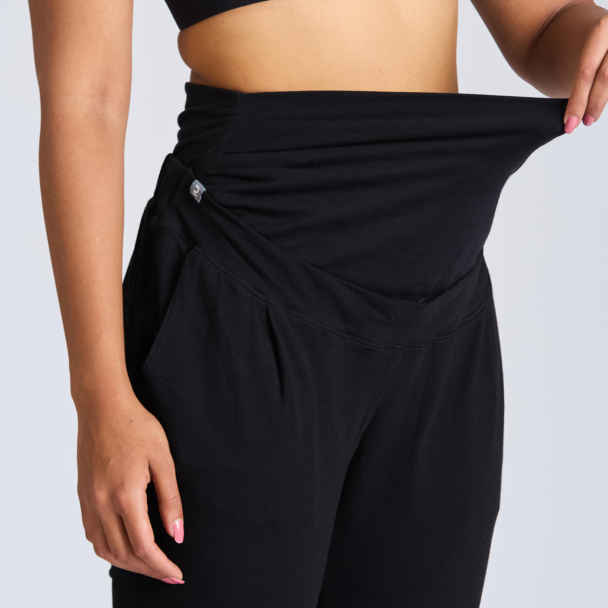 Dynamic Yoga Maternity Leggings 500 - Graphite Black