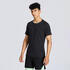 Crew Neck Breathable Plain T-Shirt for Men - Smoked Black