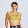Women's High Support Adjustable Sports Bra with Cups 900- Mangrove Khaki