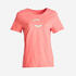 Women's Cotton Crew Neck Short Sleeved T-Shirt Run 500 - Pomelo Pink