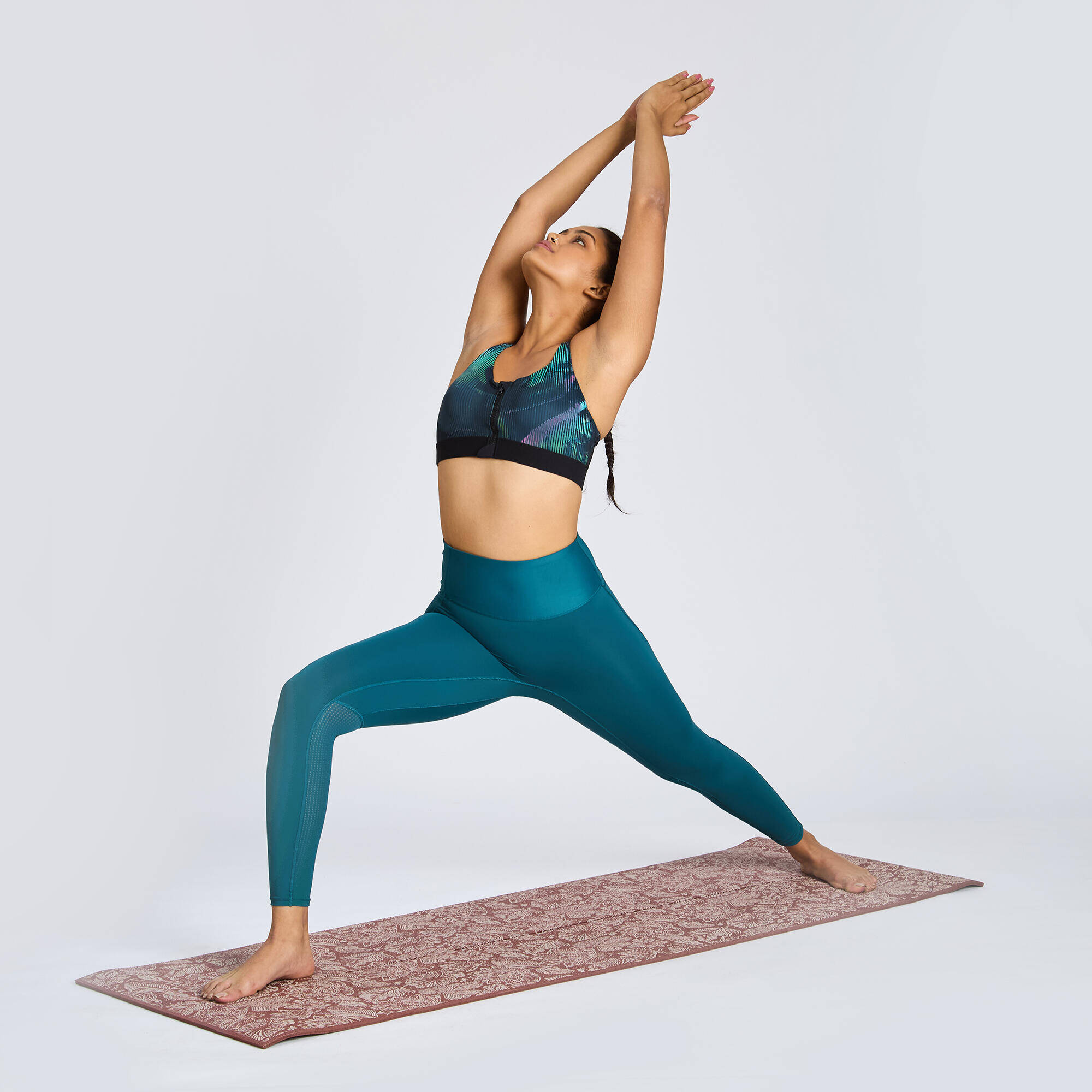 8 mm Grippy and Comfortable Gentle Yoga Mat - Beige/Brown Print -  4