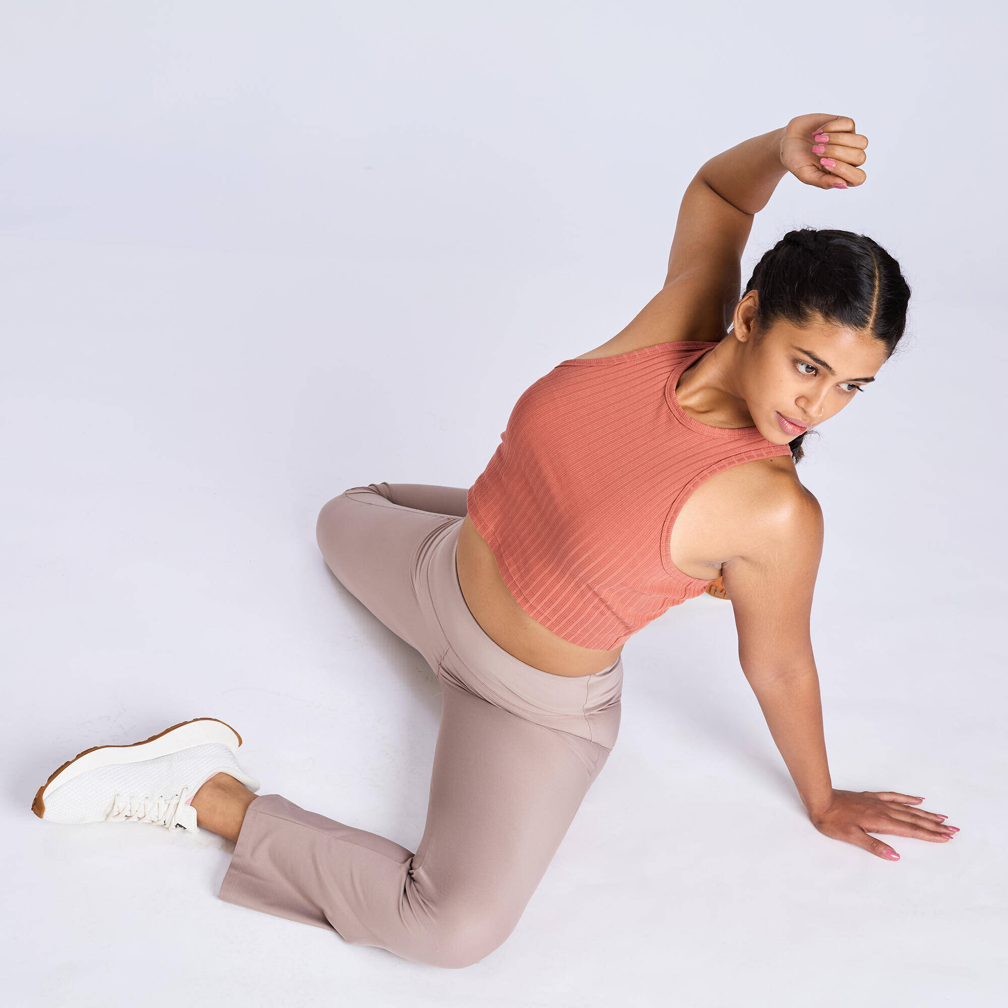 Women's Crew Neck Cropped Tank Top 520 - Sepia Brown -  4