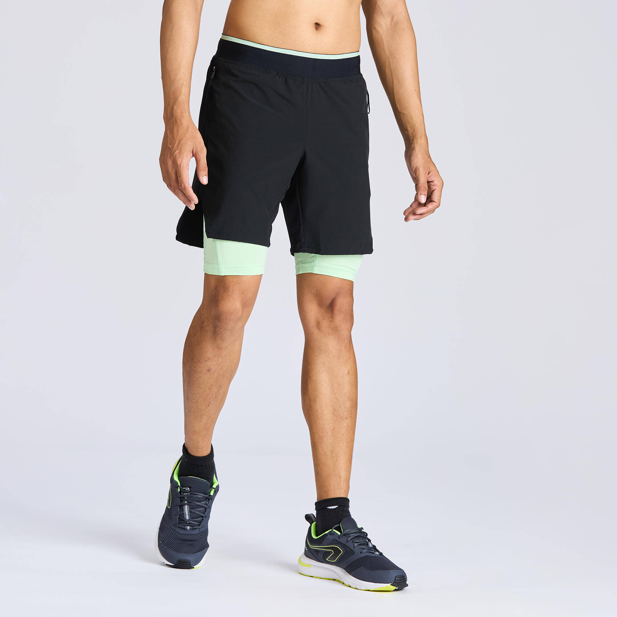 Men's Breathable Lightweight Cross Training Performance Shorts - Smoked Black -  1