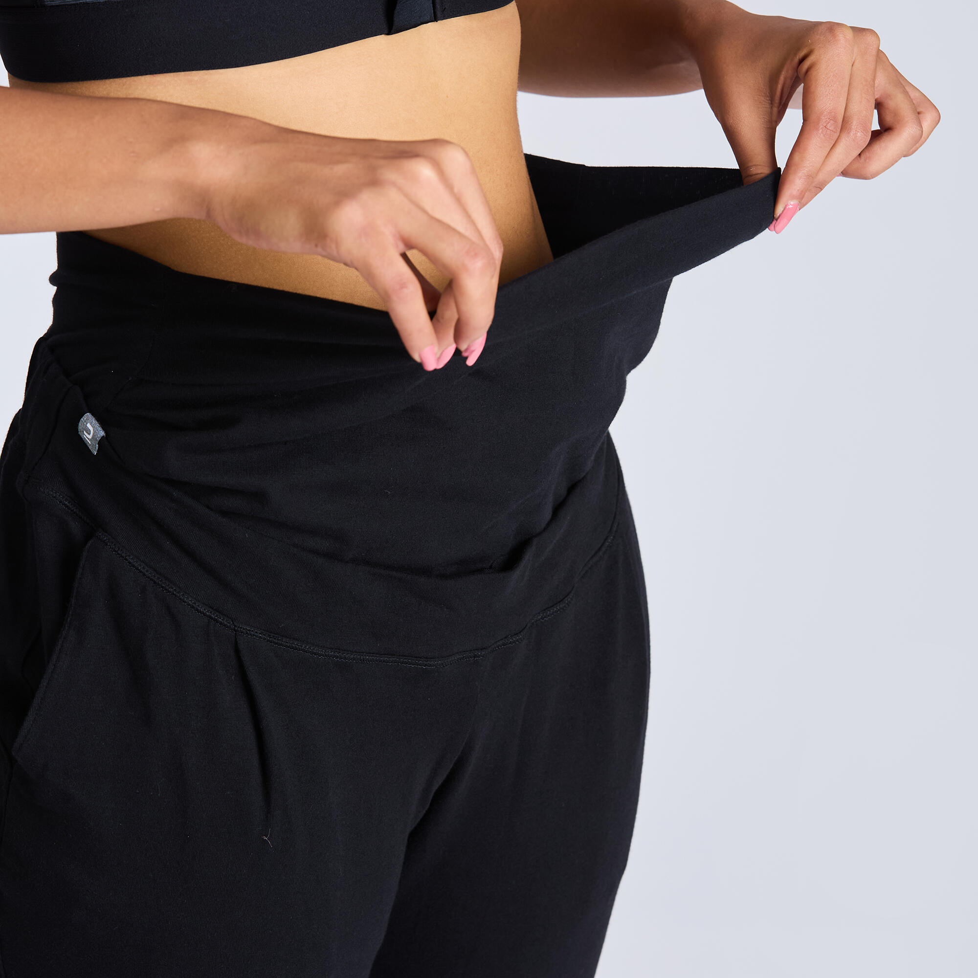 Dynamic Yoga Maternity Leggings 500 - Graphite Black