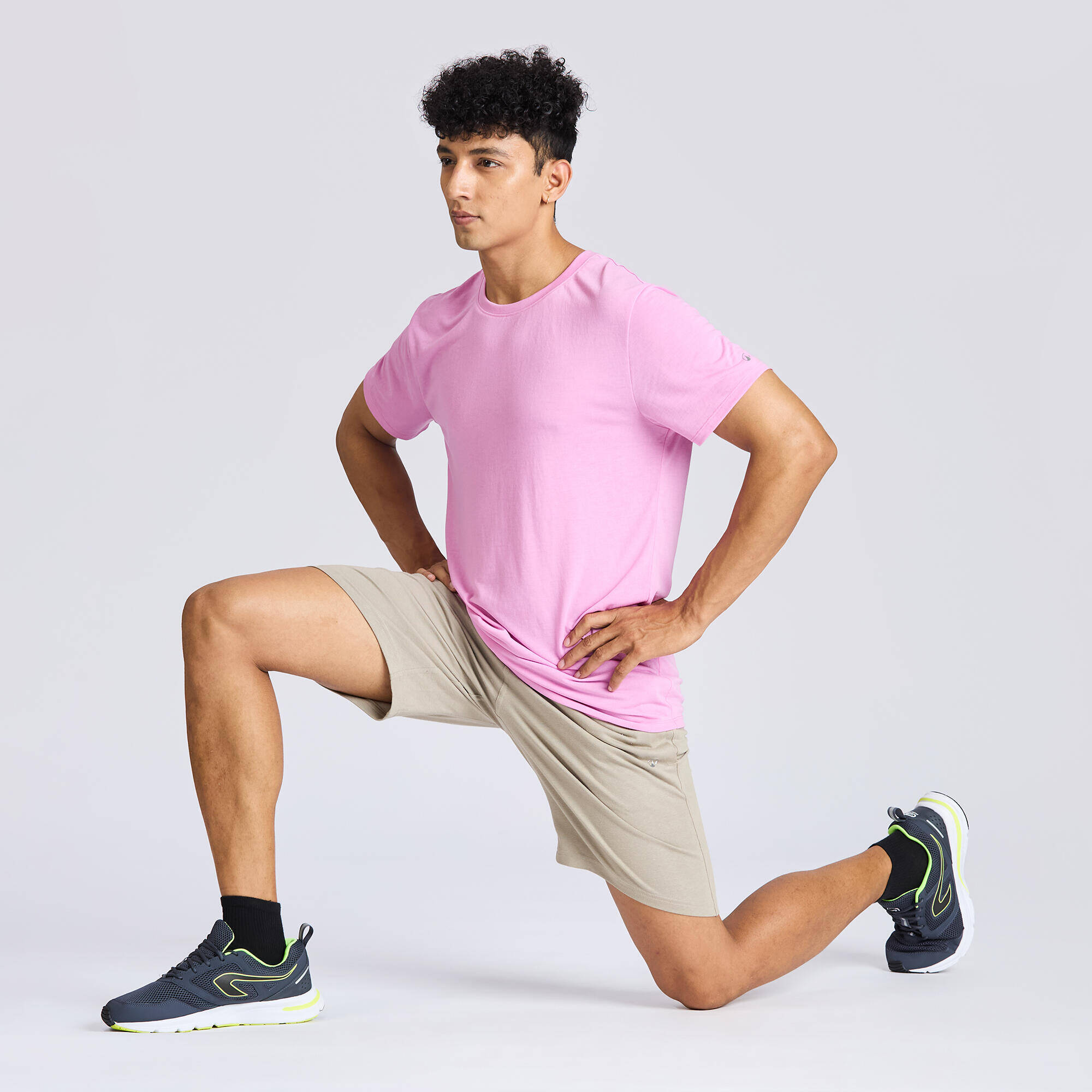 Men's Slim-Fit Breathable Cross Training T-Shirt - Magnolia Pink -  2