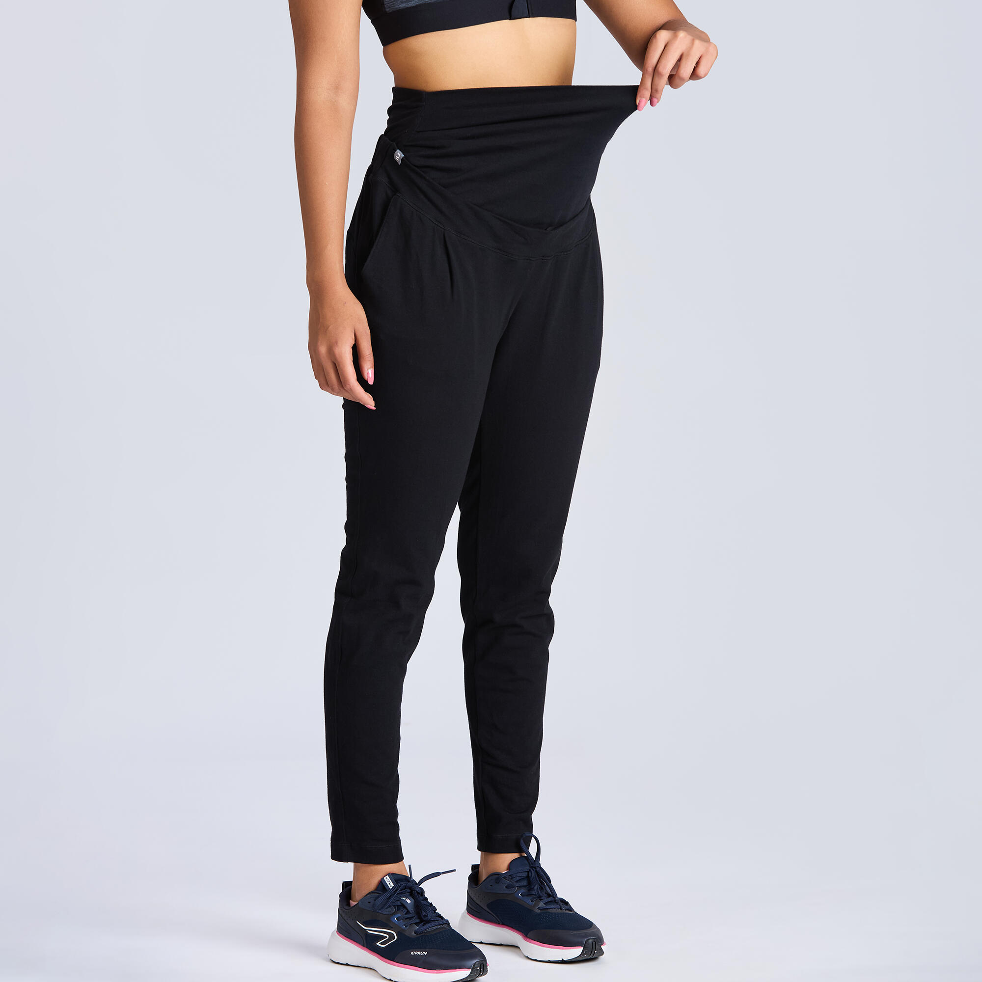 domyos Dynamic Yoga Maternity Leggings 500 - Graphite Black-picture-23