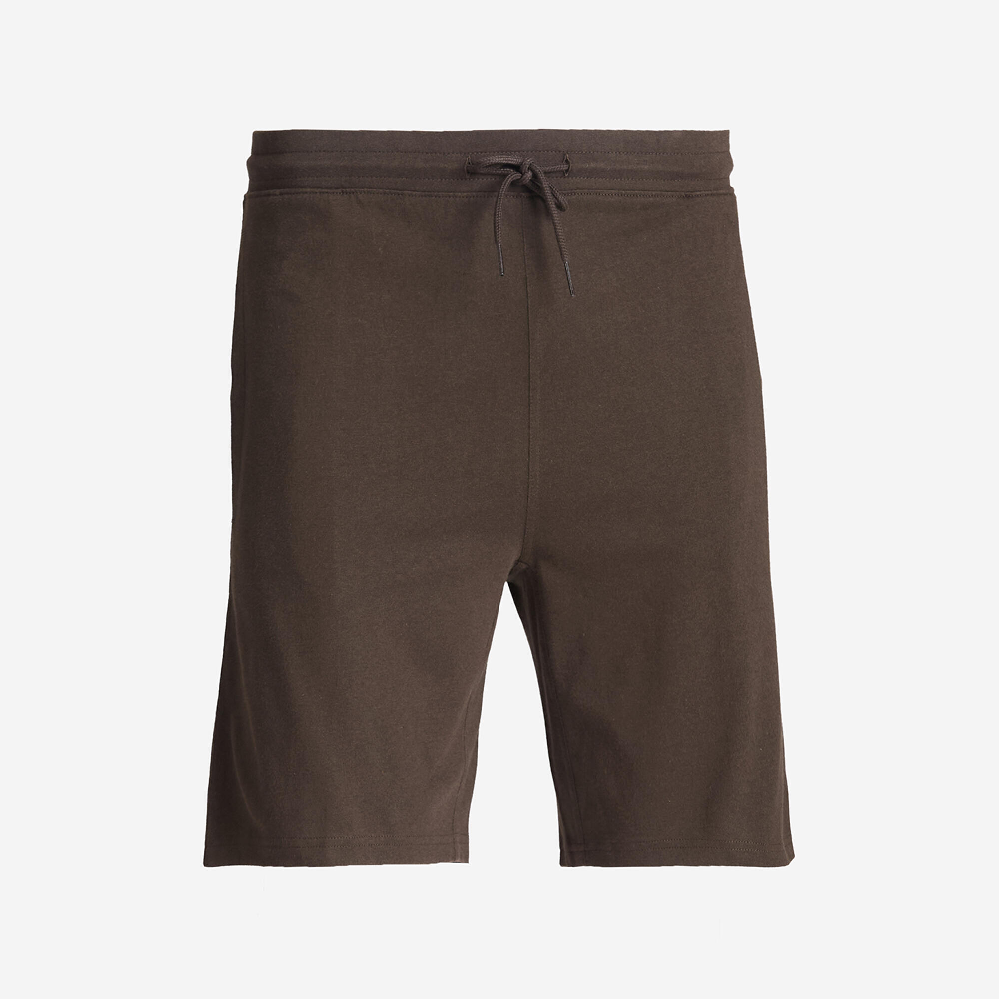 Men's Plain Regular Shorts with Adjustable Strings 500 - Ebony Brown