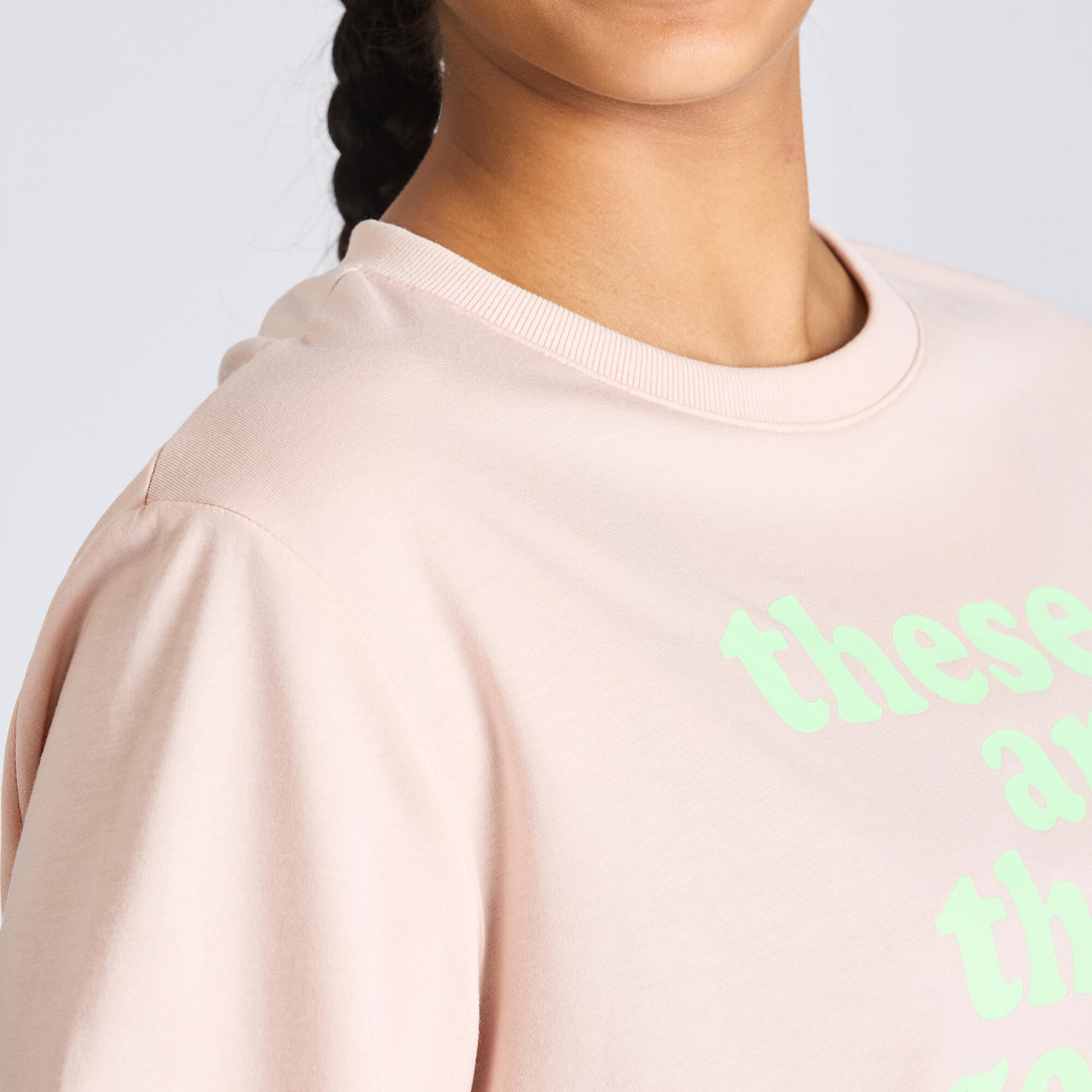 Women's Cropped Printed T-Shirt 520 - Light Medium Pink