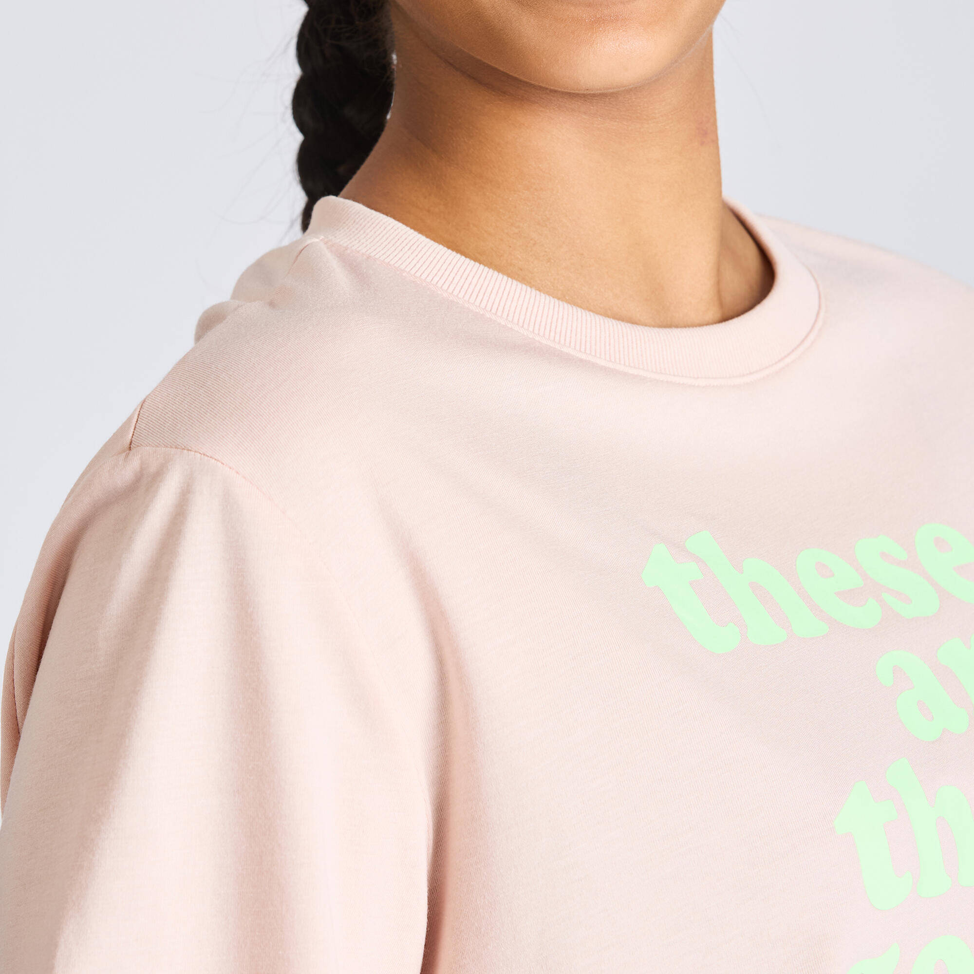 Women's Cropped Printed T-Shirt 520 - Light Medium Pink -  4