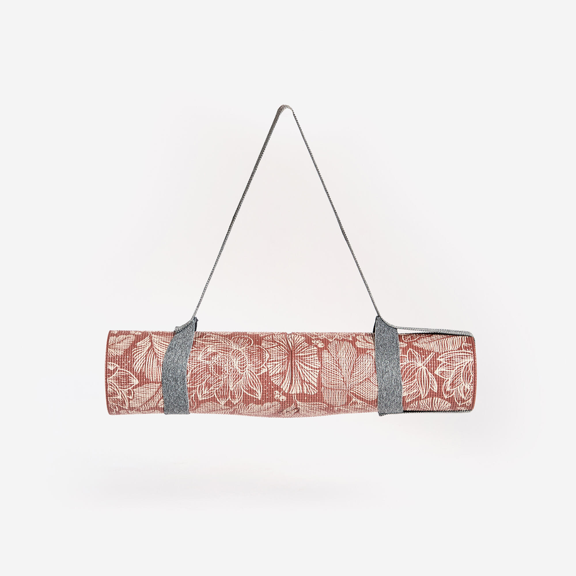 8 mm Grippy and Comfortable Gentle Yoga Mat - Beige/Brown Print