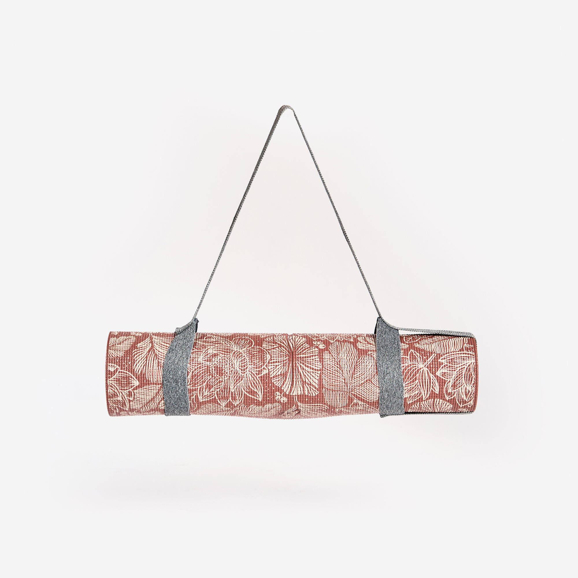 8 mm Grippy and Comfortable Gentle Yoga Mat - Beige/Brown Print