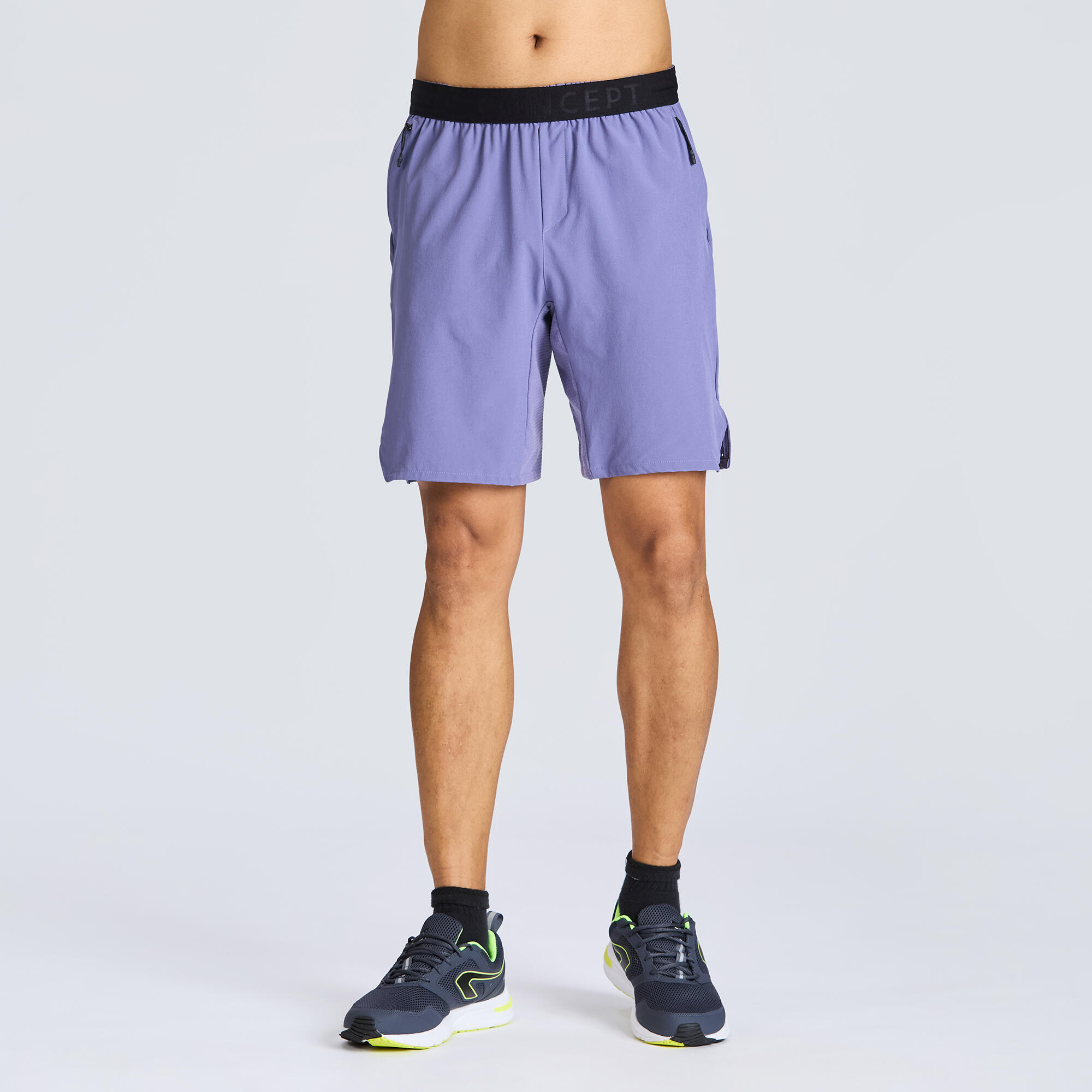 domyos Men's Low waist Training Shorts with 2 Pockets & Elasticated Belt - Foggy Purple-picture-37