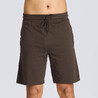 Men's Plain Regular Shorts with Adjustable Strings 500 - Ebony Brown