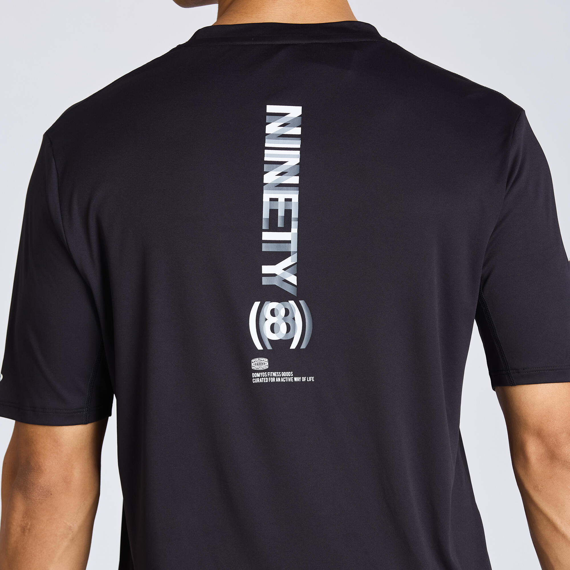 Men's Short-Sleeved Crew Neck Breathable Fitness T-Shirt - Black