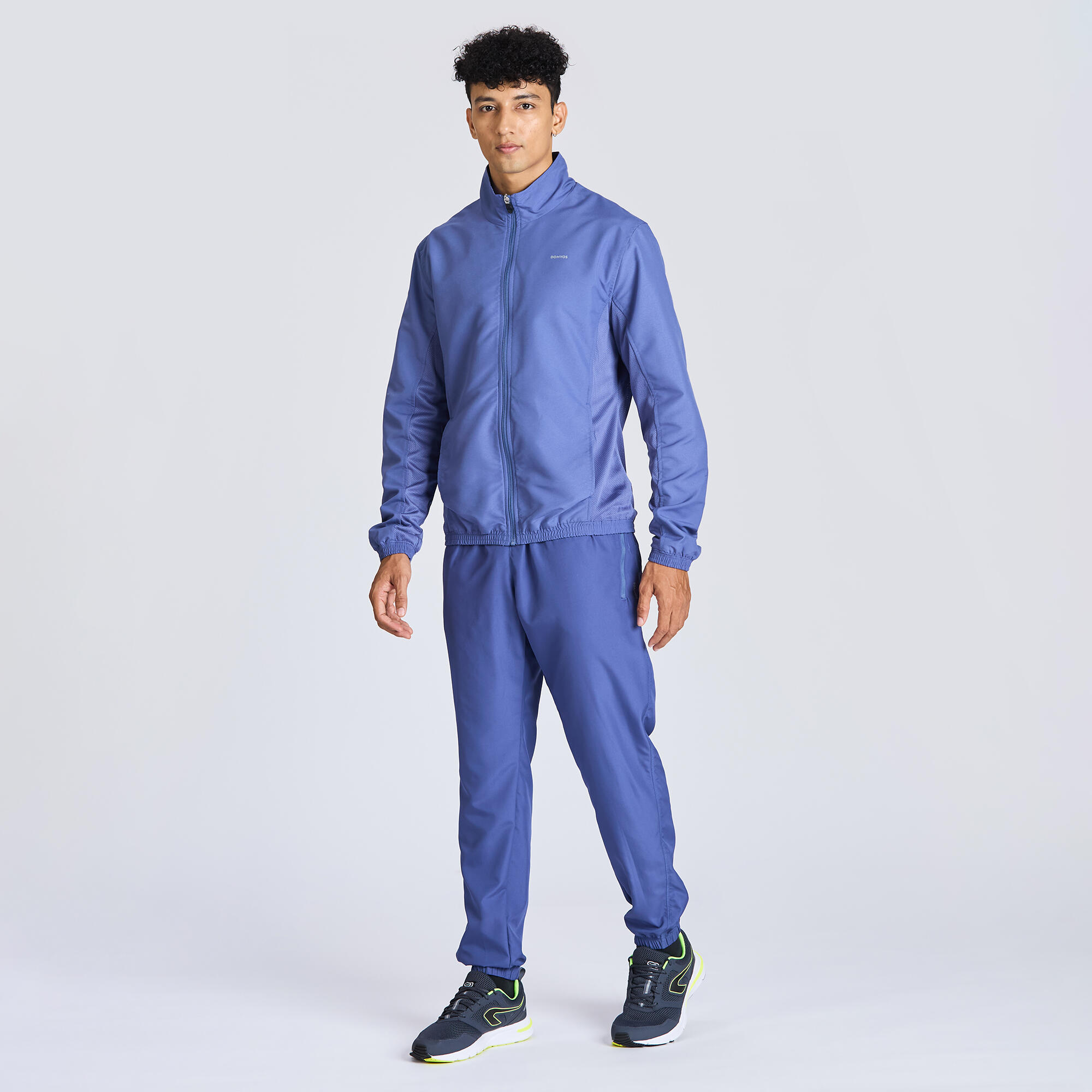 Men's Cardio Fitness Tracksuit Jacket FJA 100 - Comet Blue