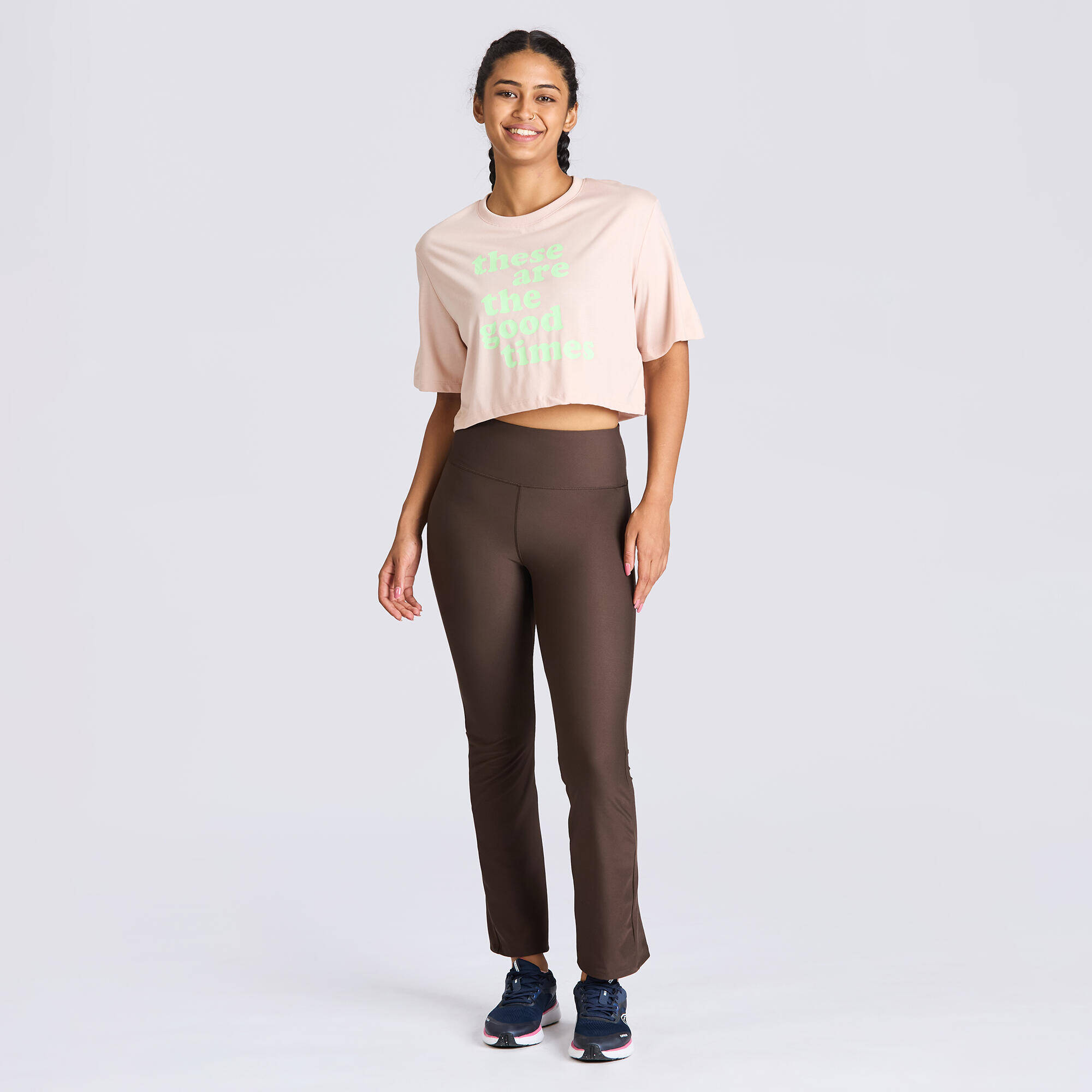 Women's Cropped Printed T-Shirt 520 - Light Medium Pink -  2