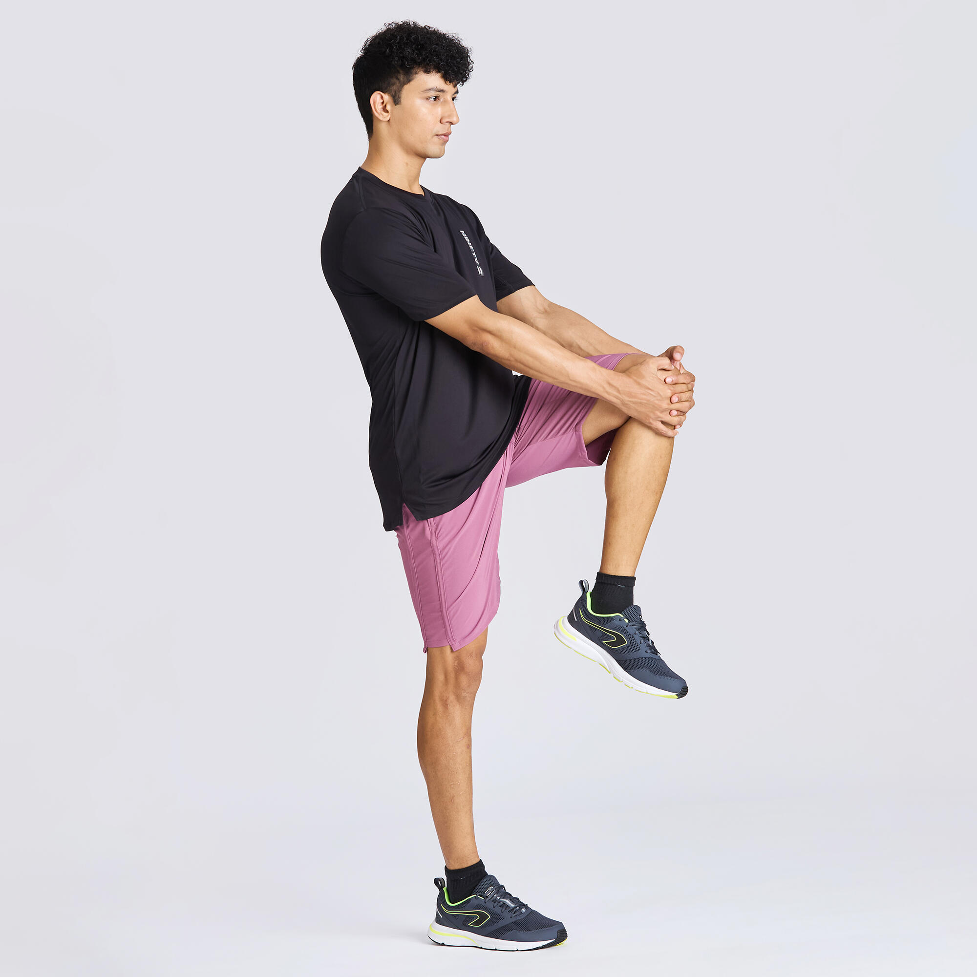 Men Fitness Cardio Training Shorts, Quick Dry, Regular Fit, 500 - Old Purple