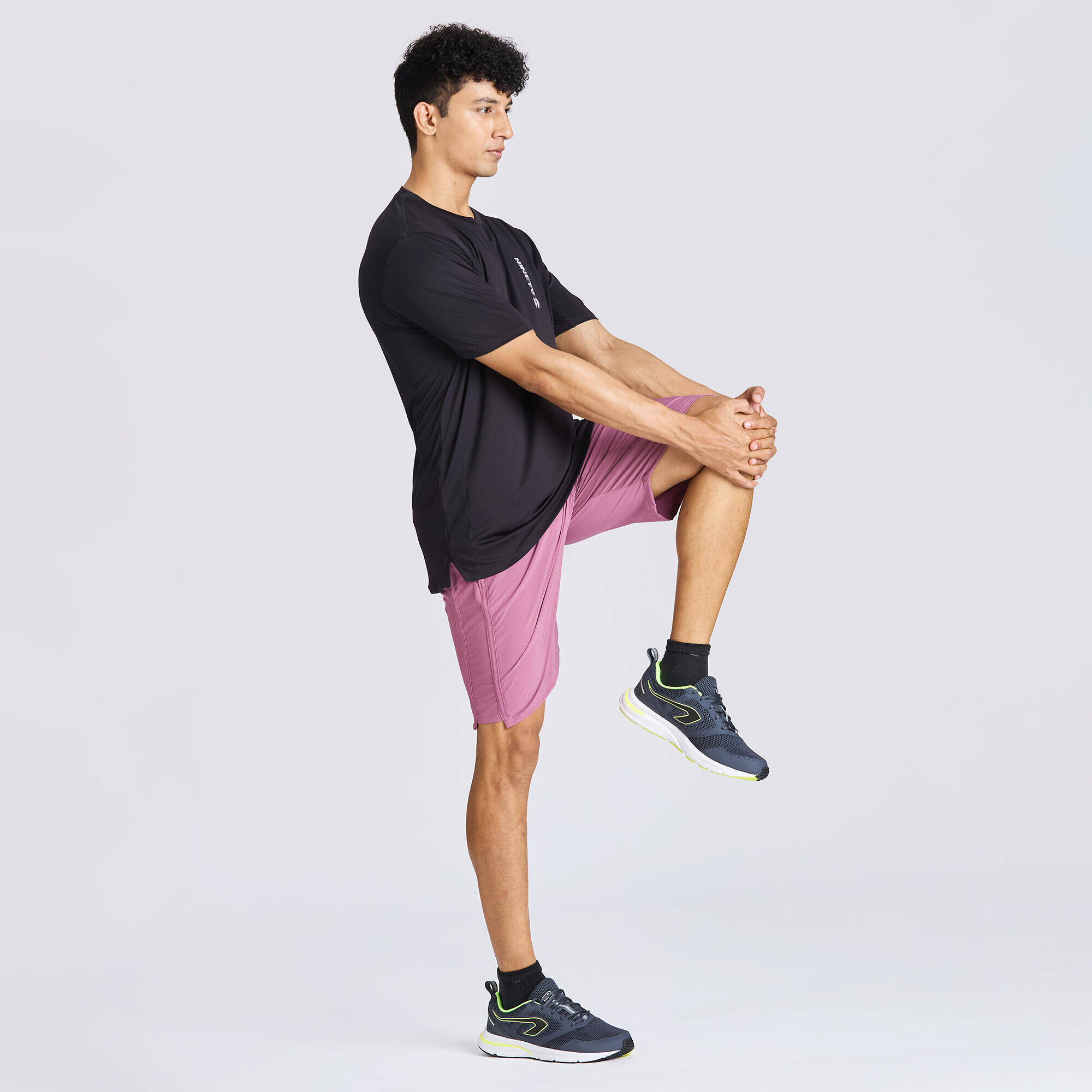 Men Fitness Cardio Training Shorts, Quick Dry, Regular Fit, 500 - Old Purple -  2