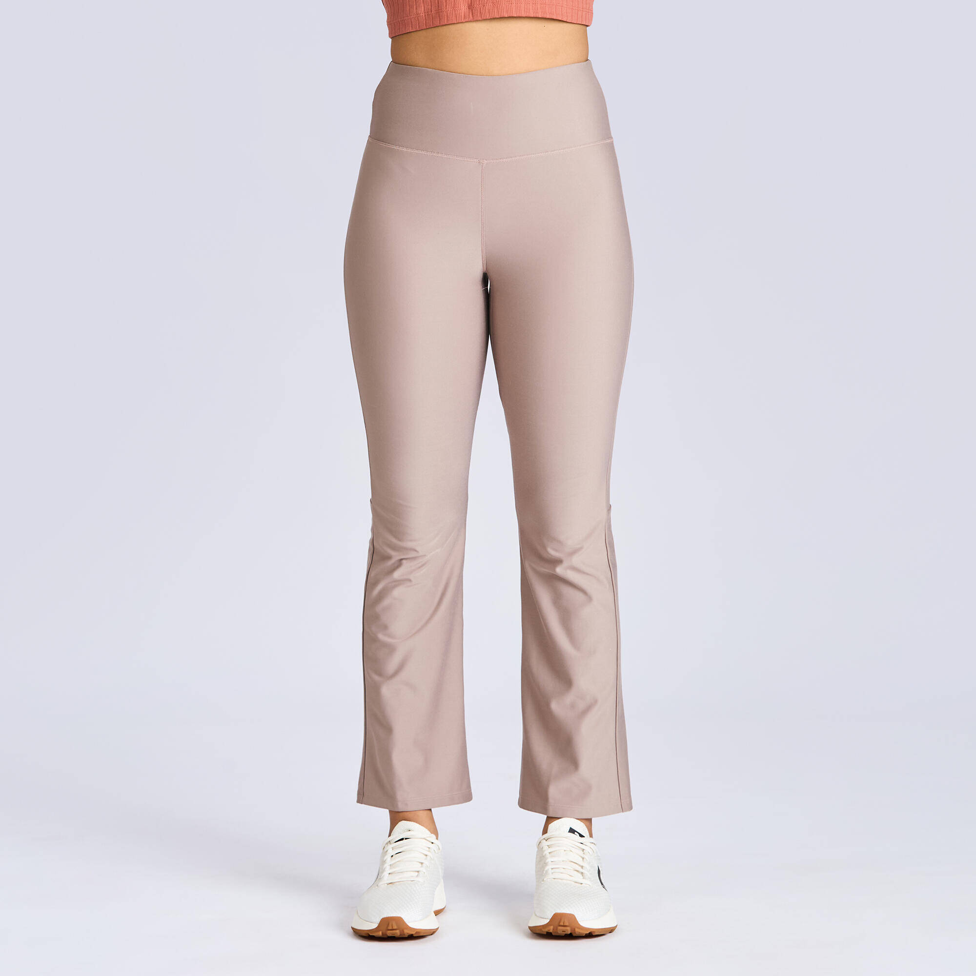 Women's Straight Leg Fitness Leggings - Frosted Brown -  1