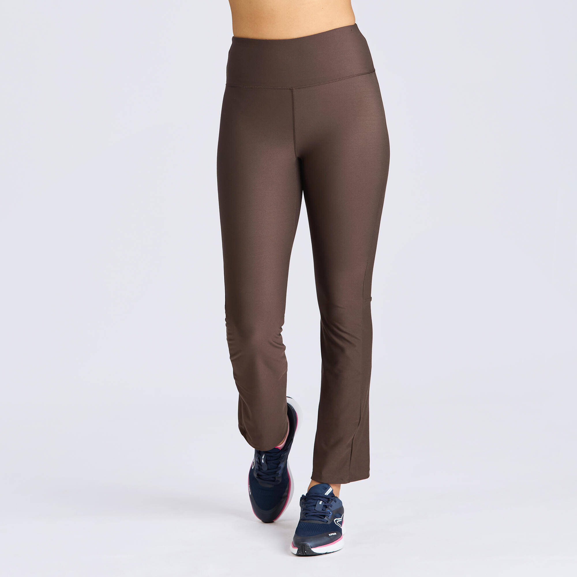 Women Gym Trackpants, Flared and Stretchable, Quick Dry, Opaque Fabric - Brown -  1