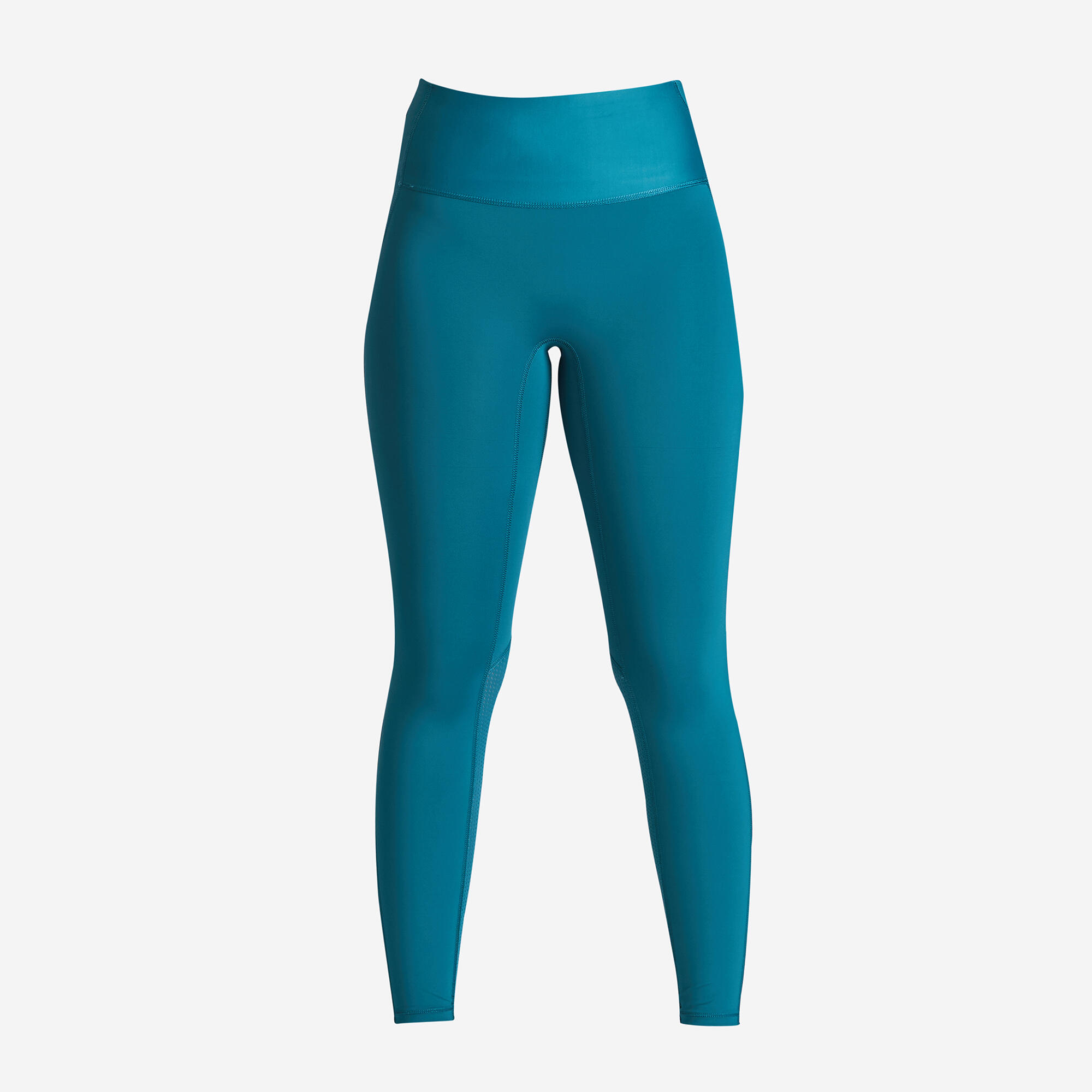 Women's High-waist Elasticated Fitness Leggings 500 A - Teal green
