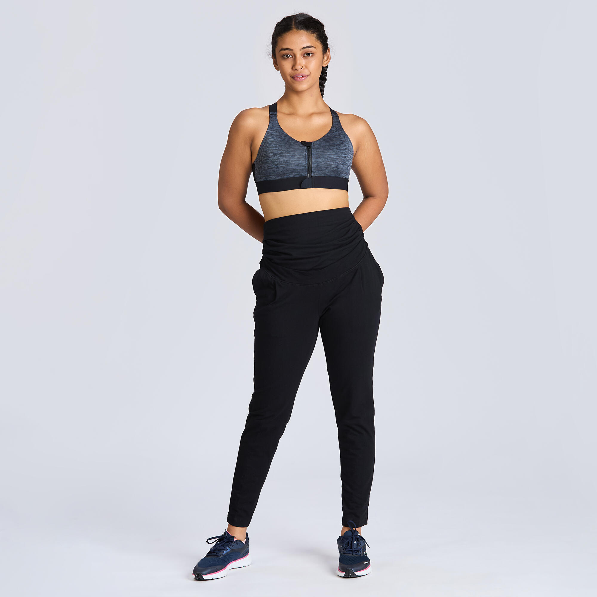 Dynamic Yoga Maternity Leggings 500 - Graphite Black