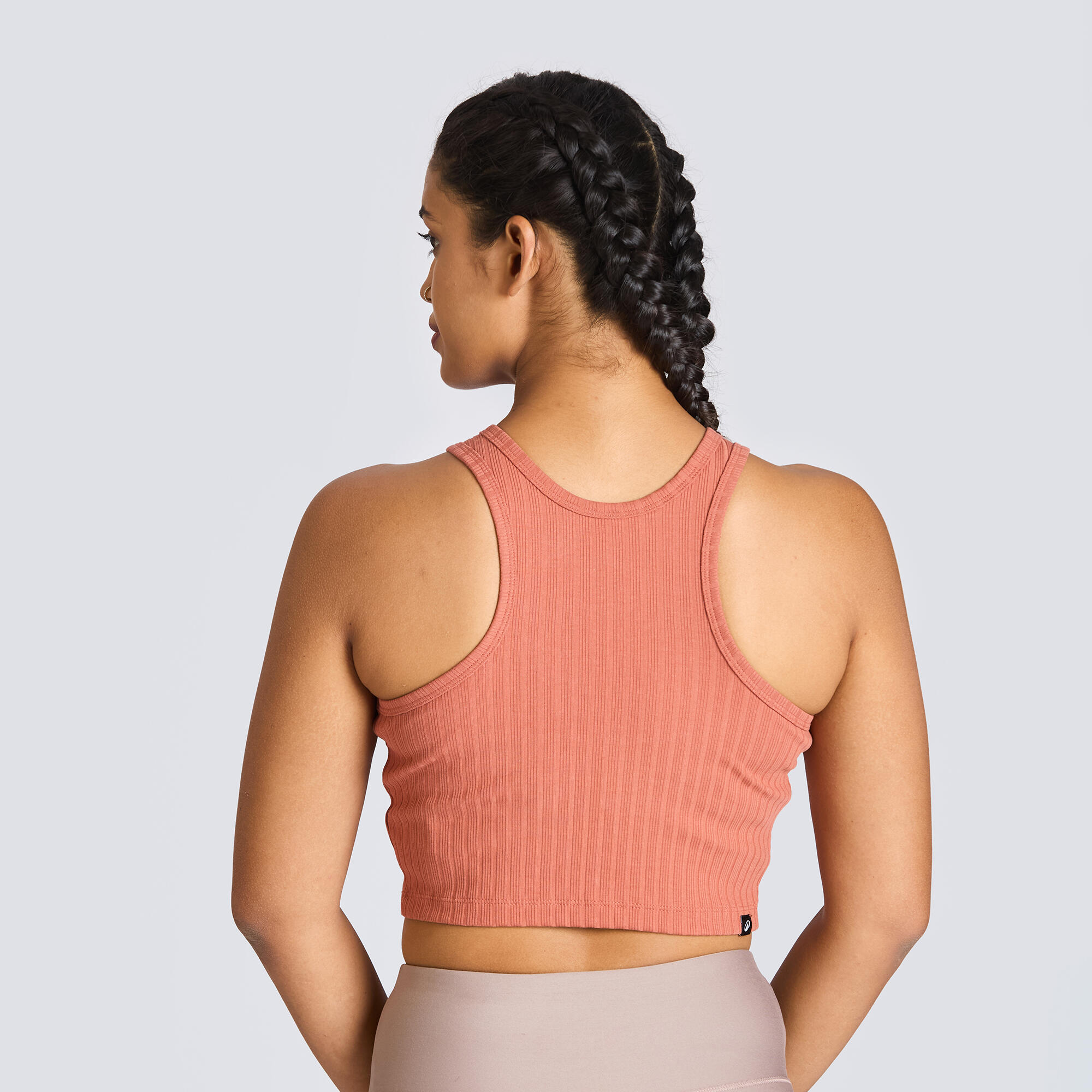 Women's Crew Neck Cropped Tank Top 520 - Sepia Brown