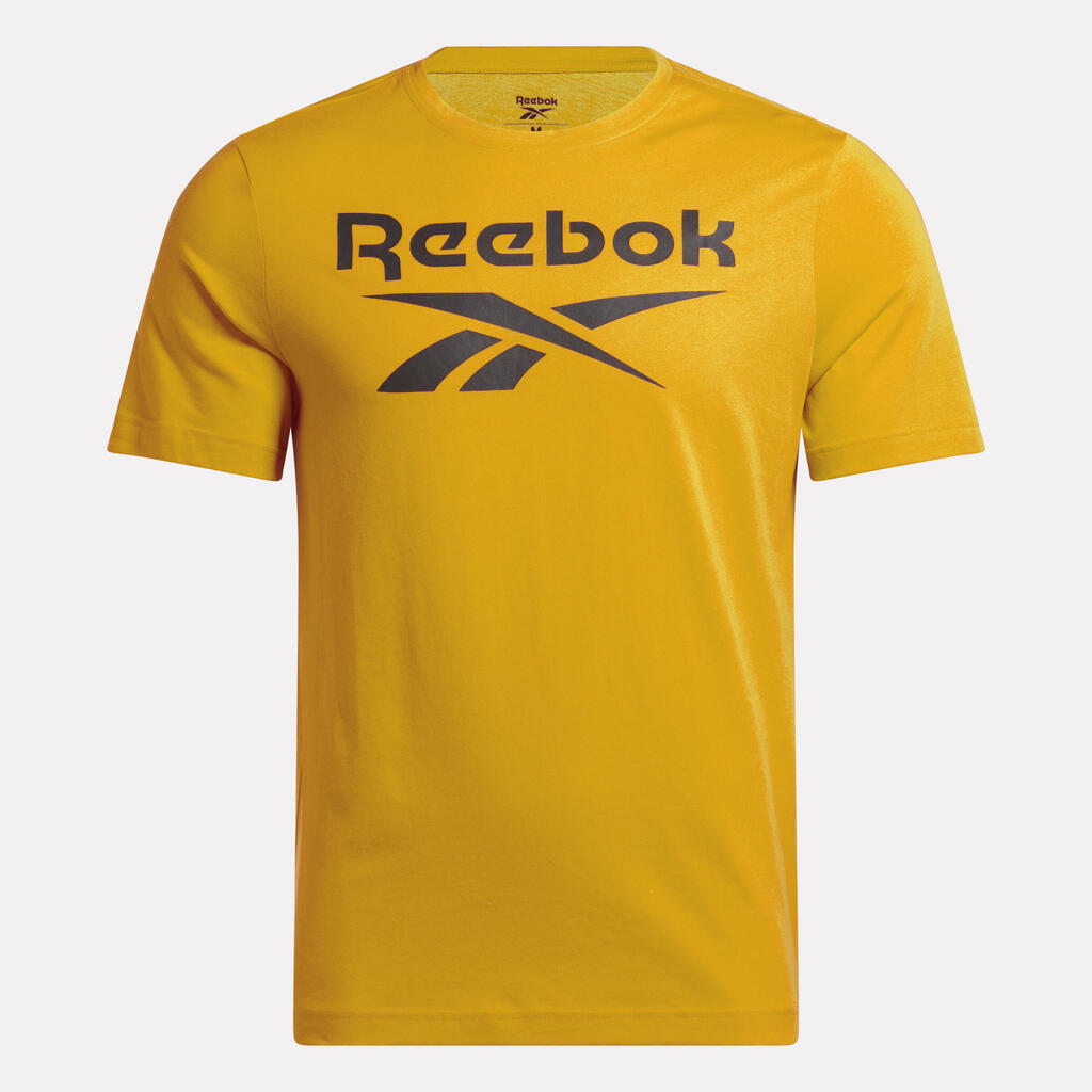 Moška bombažna majica z logotipom - rumena