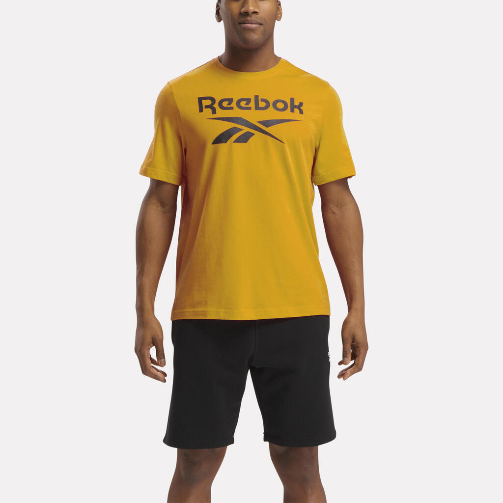 Moška bombažna majica z logotipom - rumena