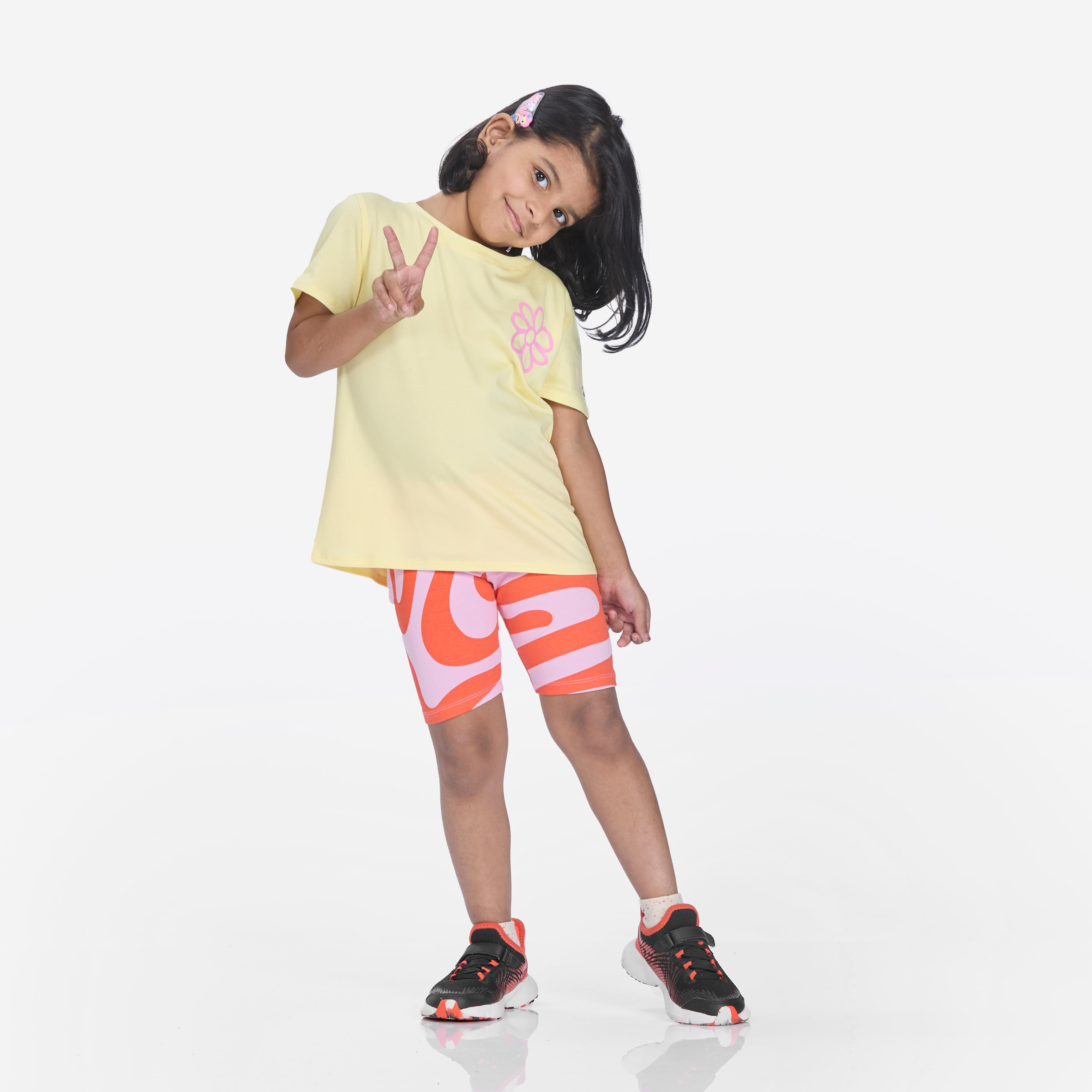 Girls Multisport Cotton T-Shirt Run 500 - Pale Yellow