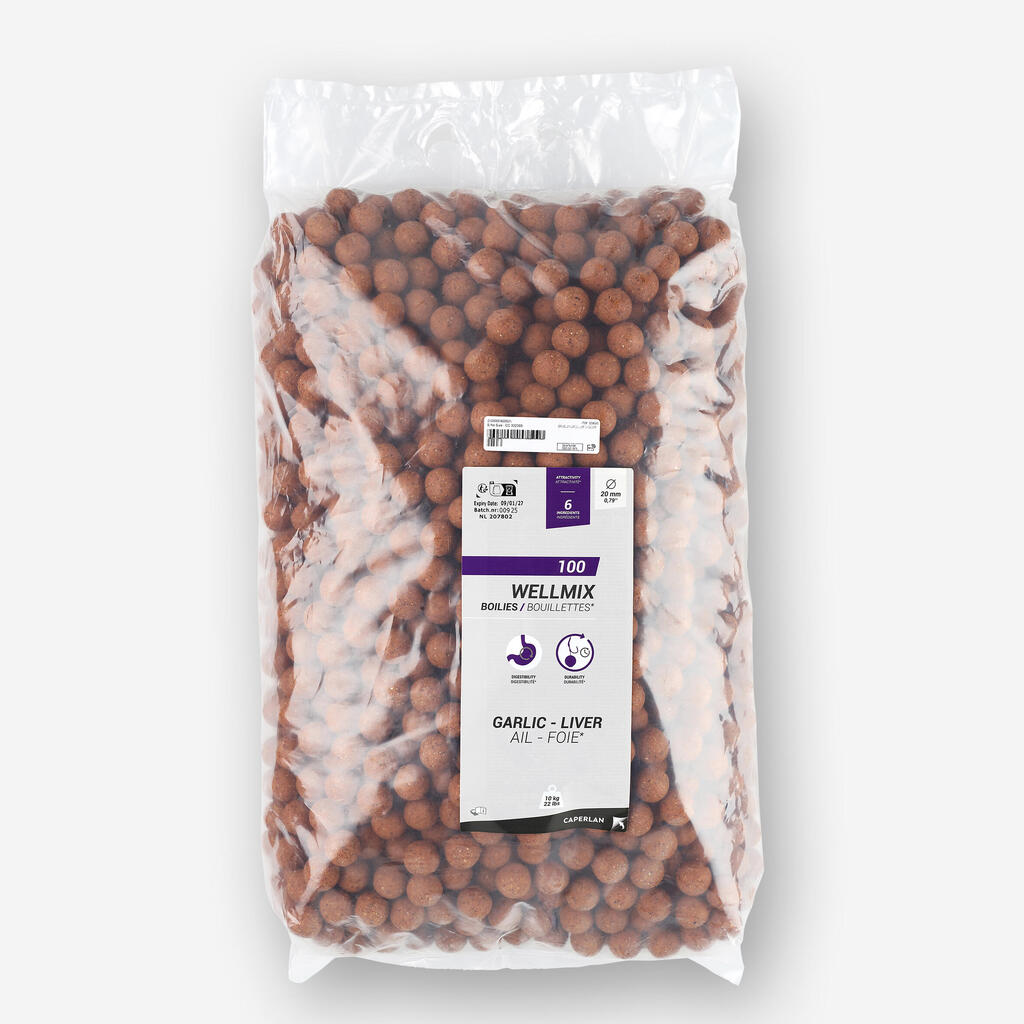 Boiliji z okusom česna in jeter za krapolov WELLMIX (20 mm, 1 kg)