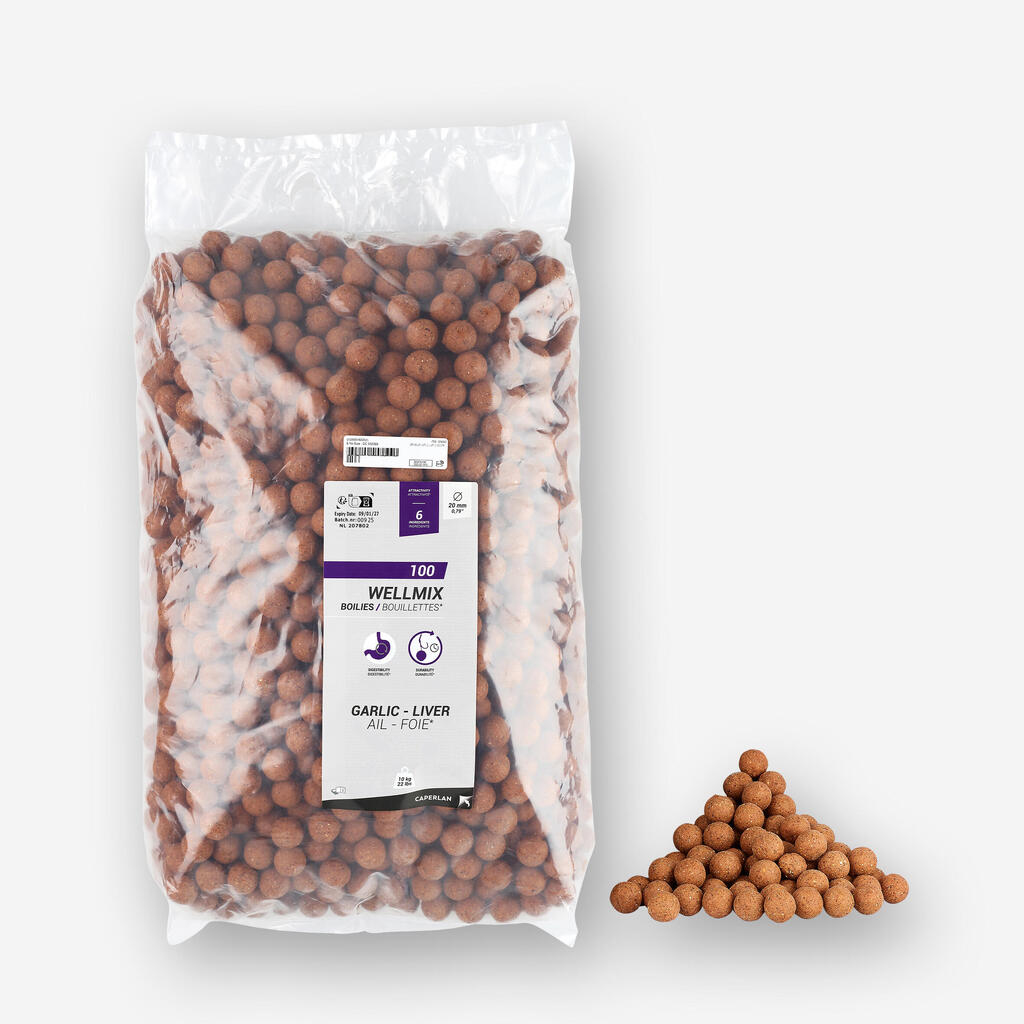 Boiliji z okusom česna in jeter za krapolov WELLMIX (20 mm, 1 kg)
