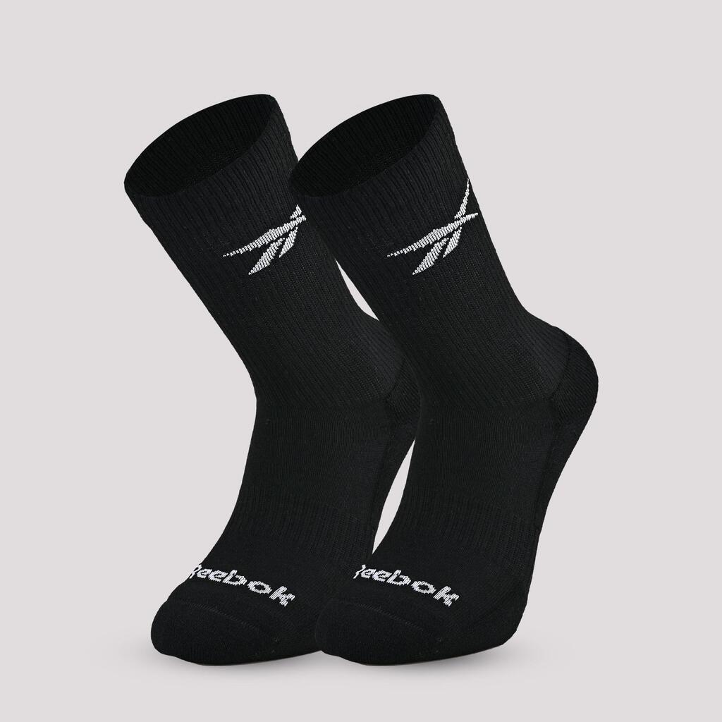 Mid-Calf Fitness Socks Tri-Pack - Black
