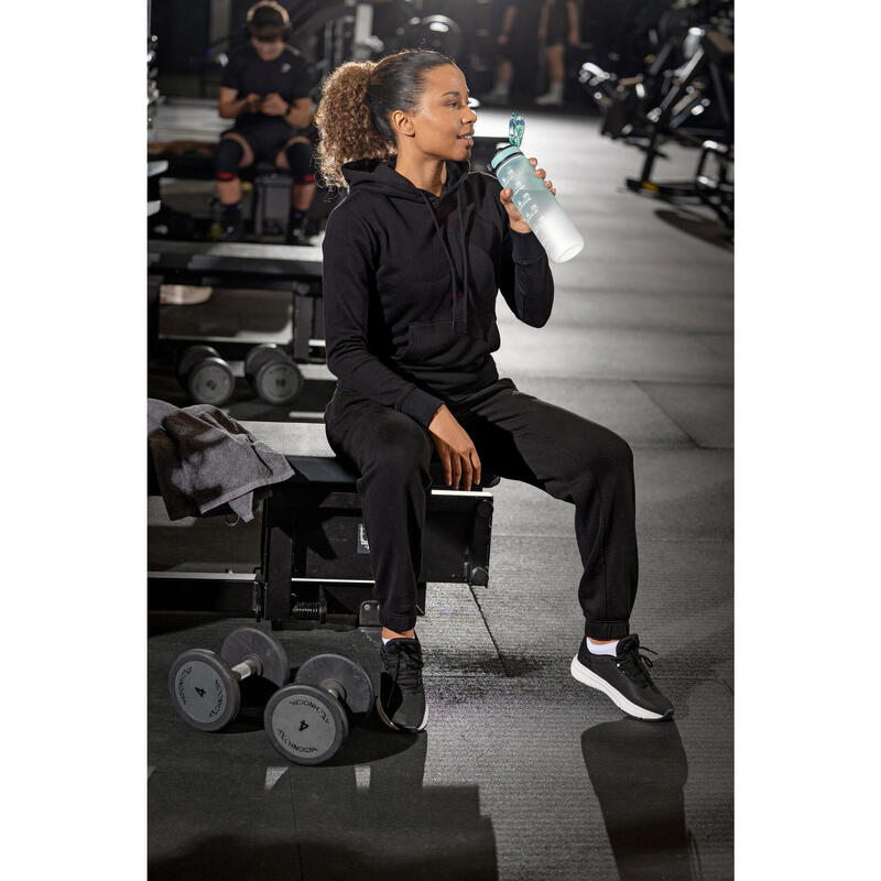 Női fitnesz kapucnis pulóver, pamut  
